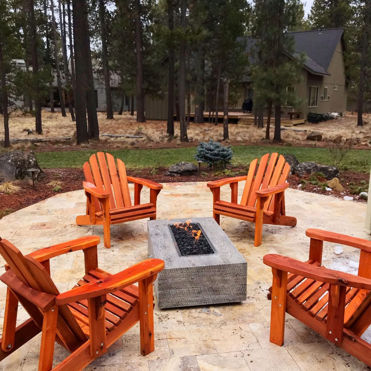 Coronado "Woodgrain" Concrete Gas Fire Pit - The Outdoor Plus