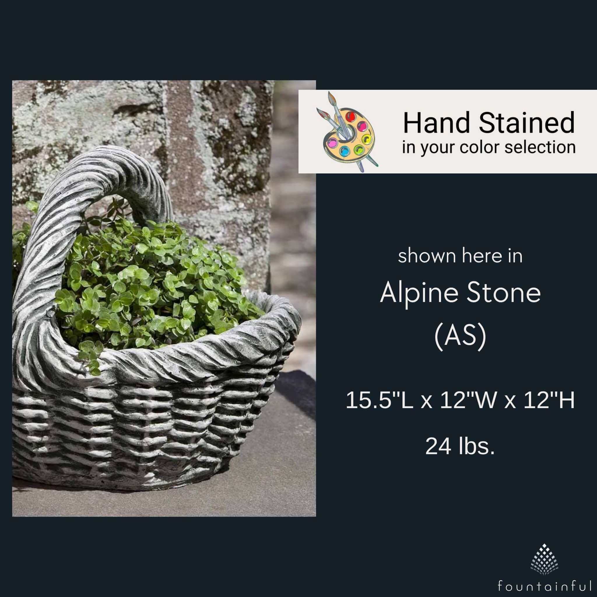 Small Basket With Handle Concrete Planter - Campania #P263