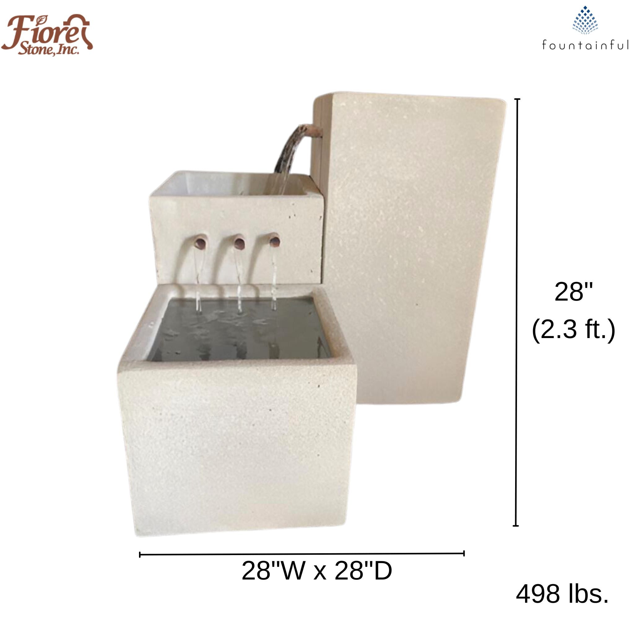 Square Streams Concrete Cascade Fountain - Fiore #270