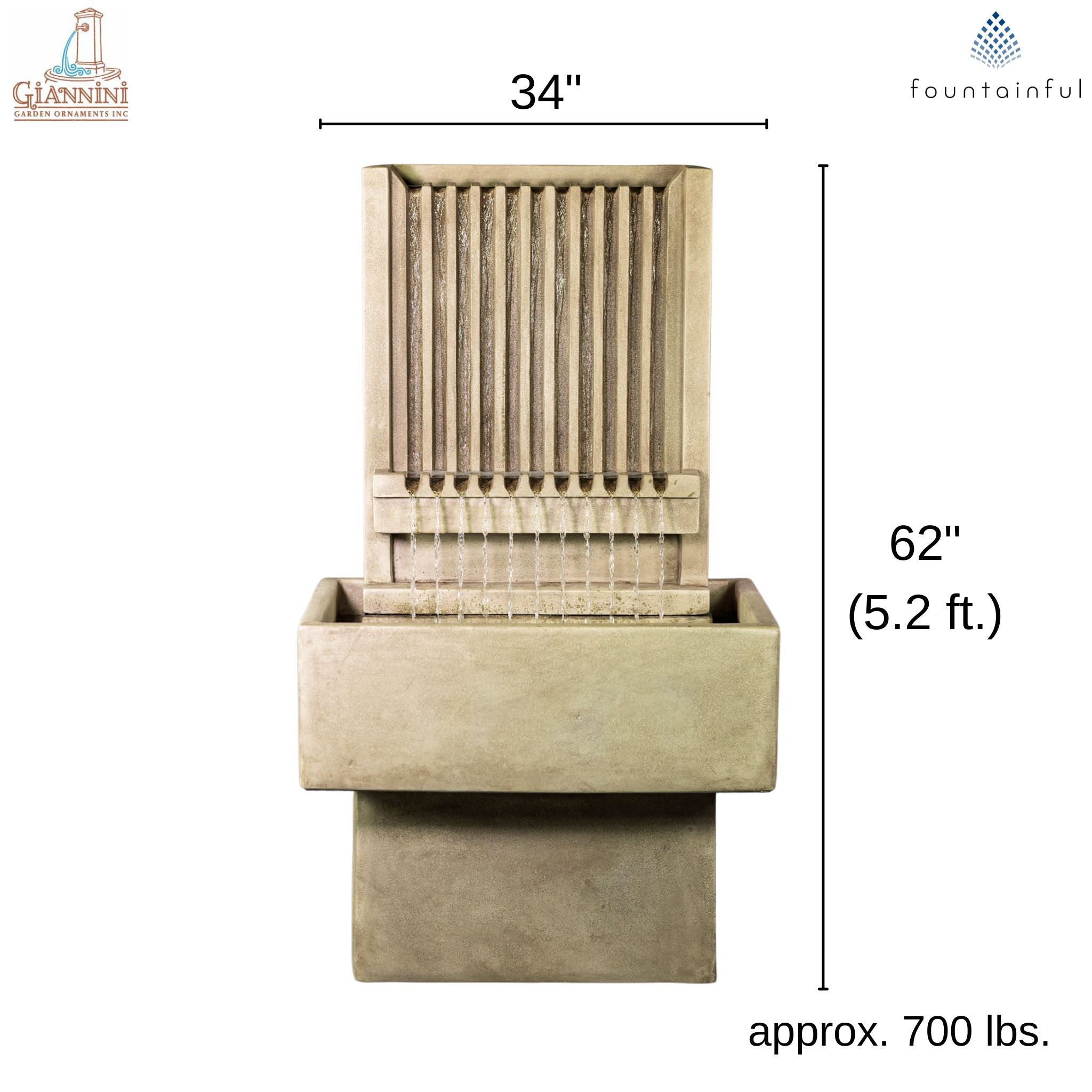Brentwood Channel Concrete Wall Fountain TALL - Giannini #1826
