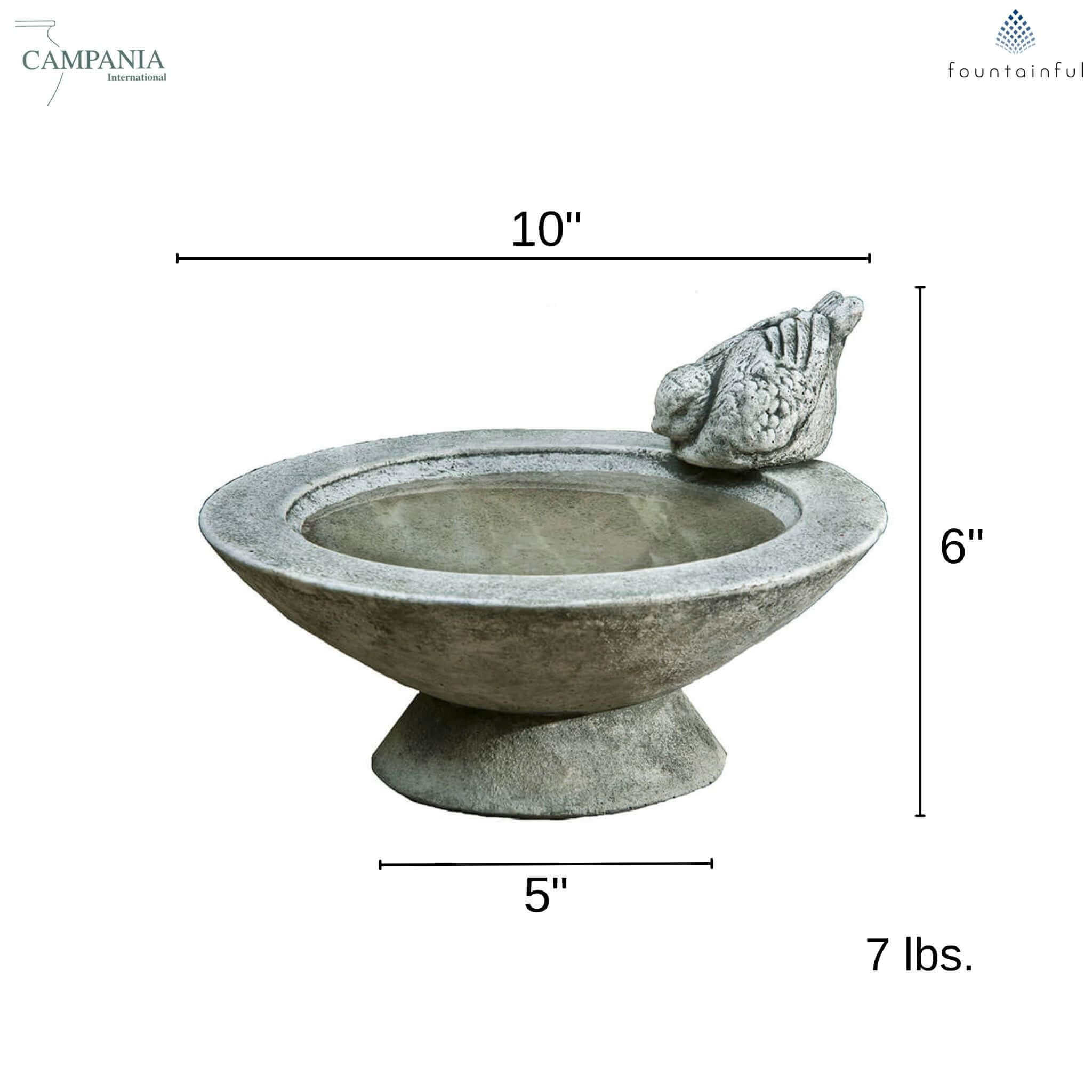 Songbird's Rest Concrete Bird Bath - Campania #B140