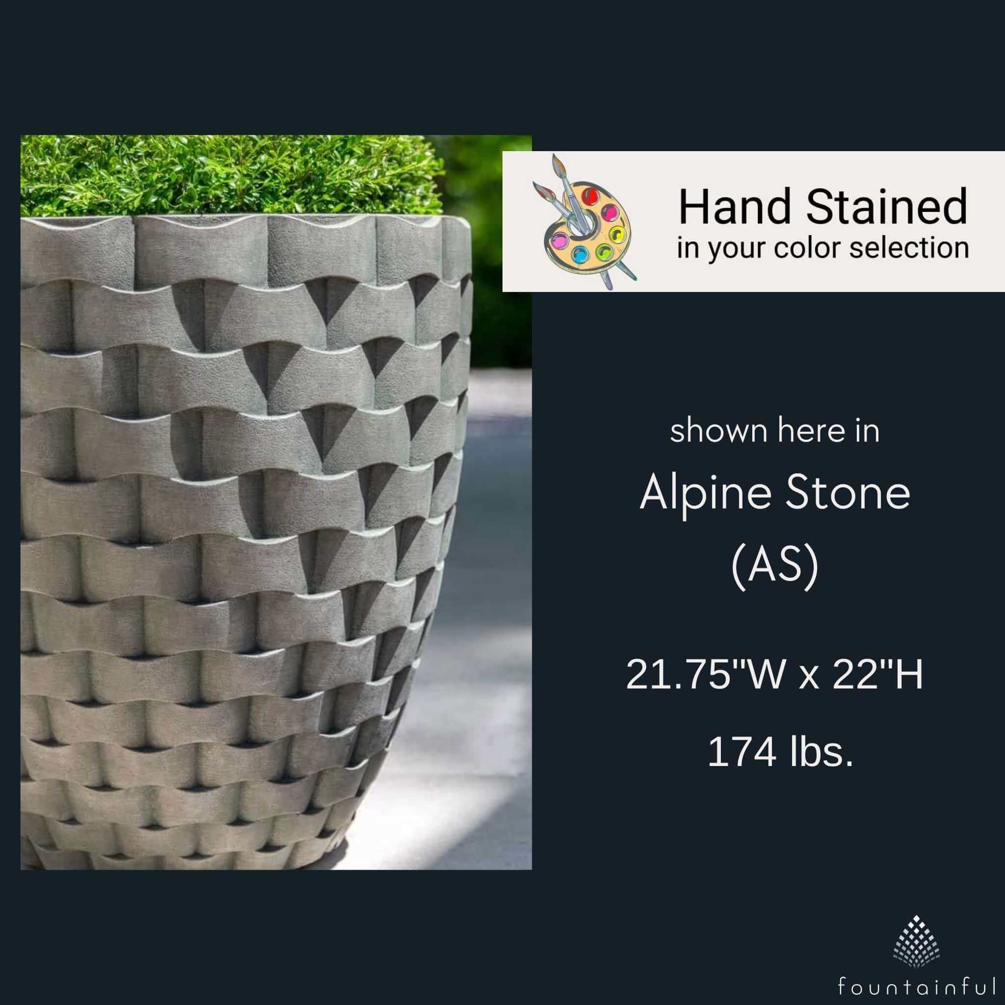 M Weave Tall Concrete Round Planter - Campania #P792