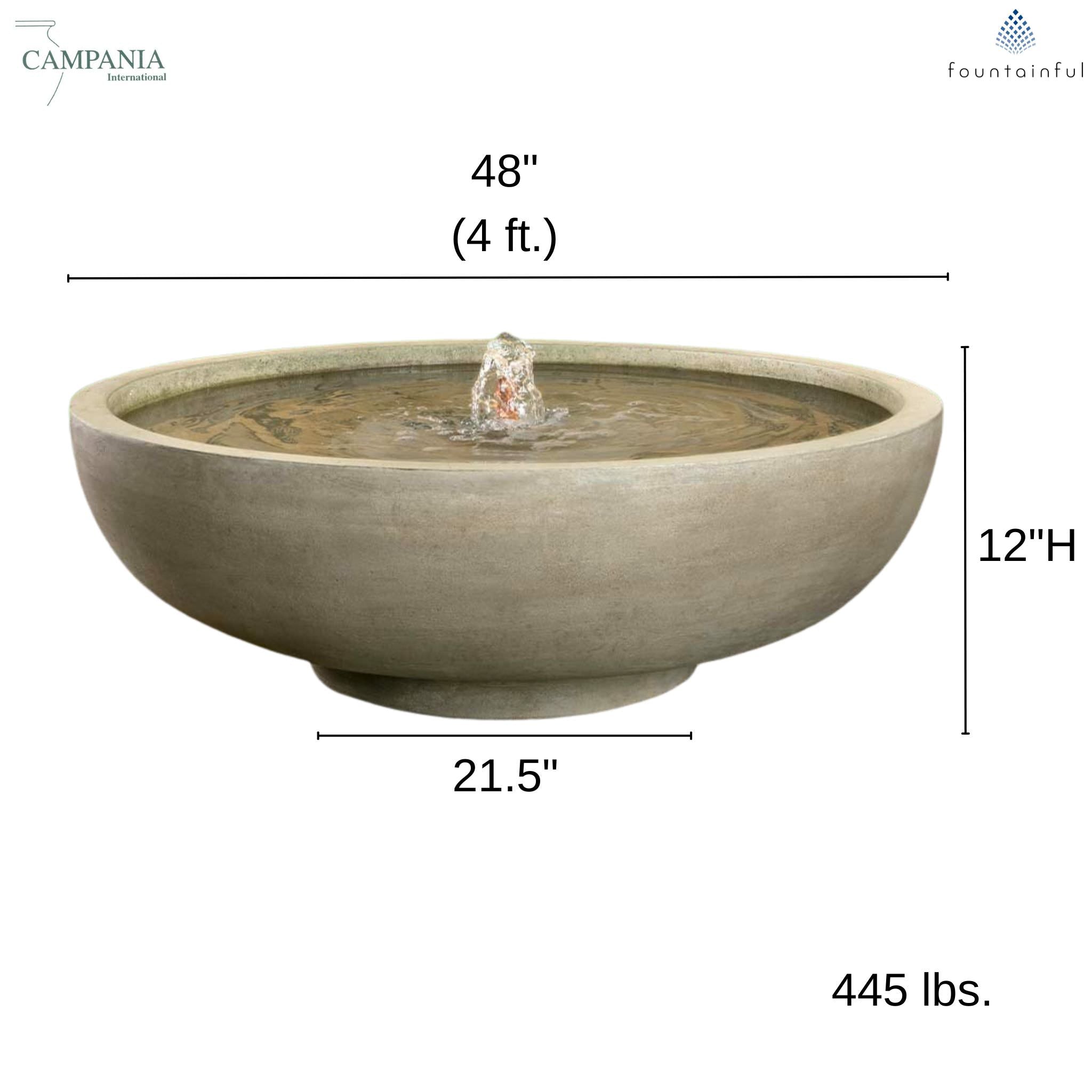 Isla Concrete Bowl Fountain - Campania #FT444