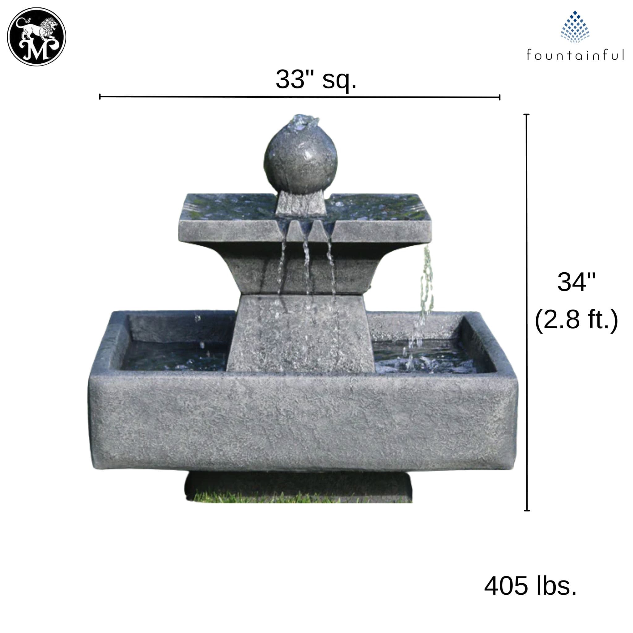 Candia 4-Way Spill Concrete Fountain - Massarellis #3464