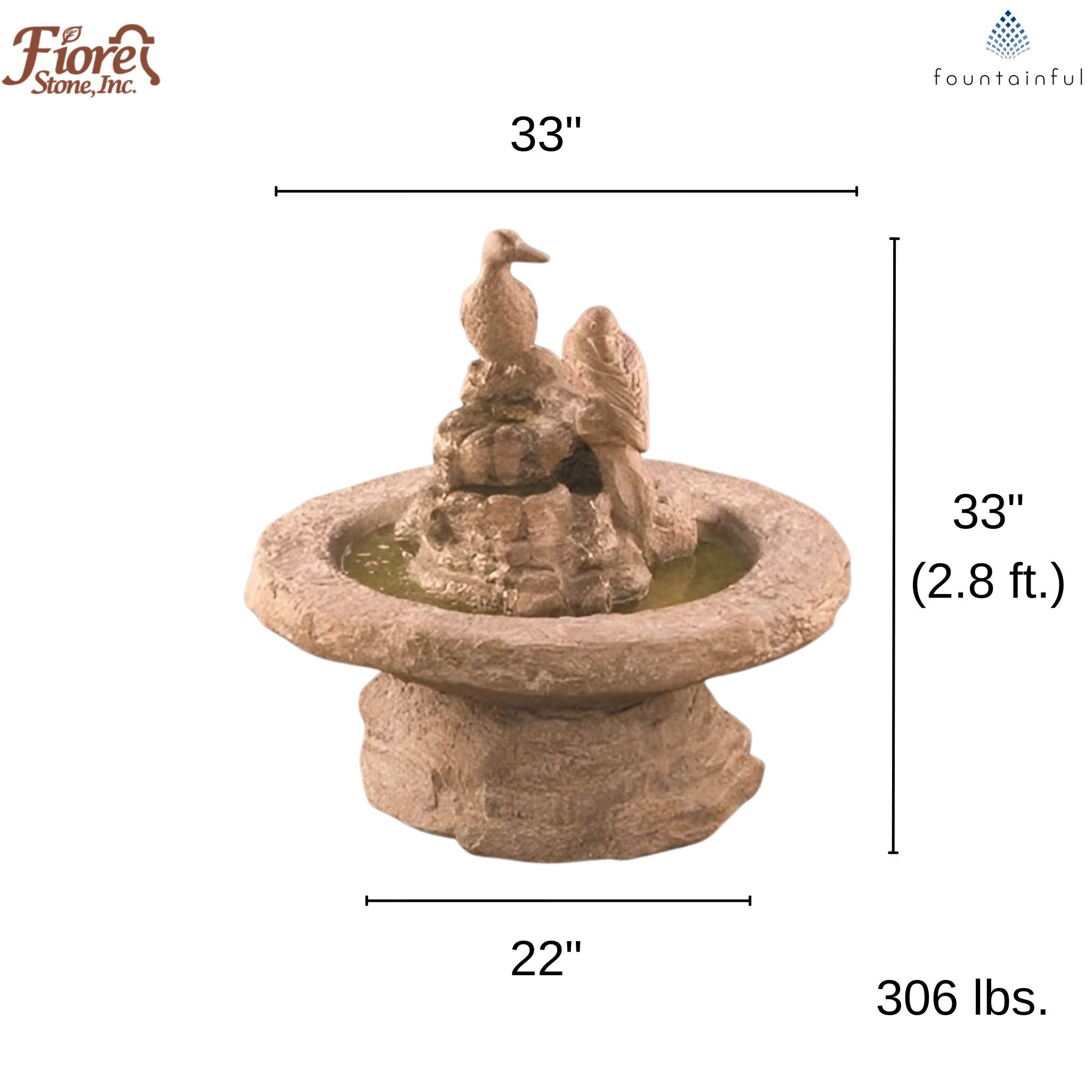 Duck Concrete Fountain - Fiore #264