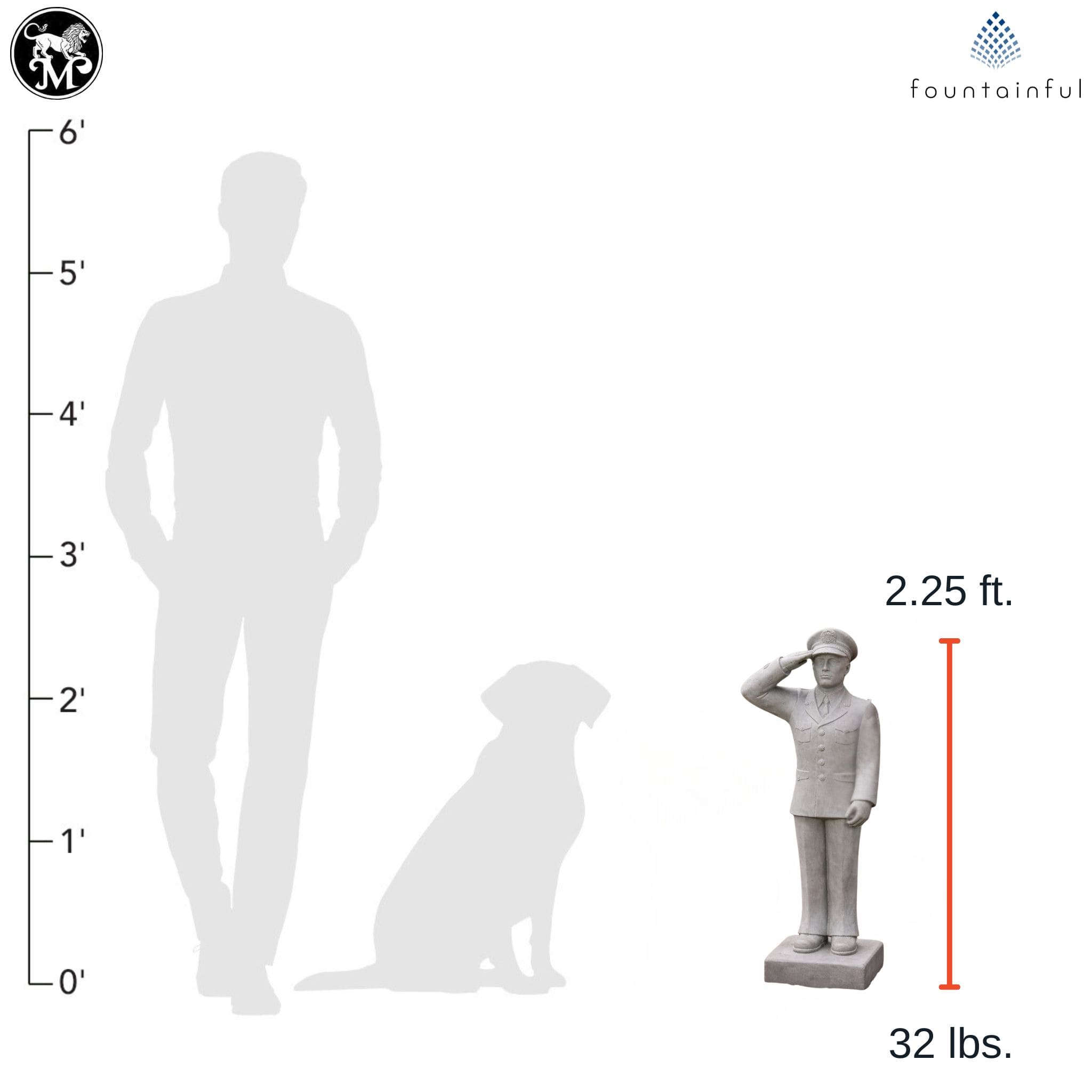U.S. Military Short Armed Forces Concrete Statues - Massarellis