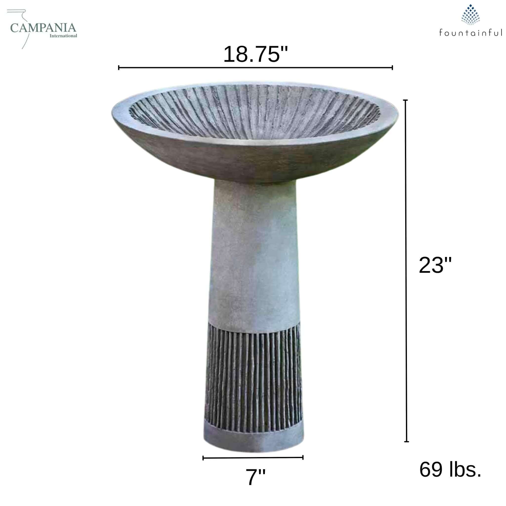 Equinox Concrete Bird Bath - Campania #B159