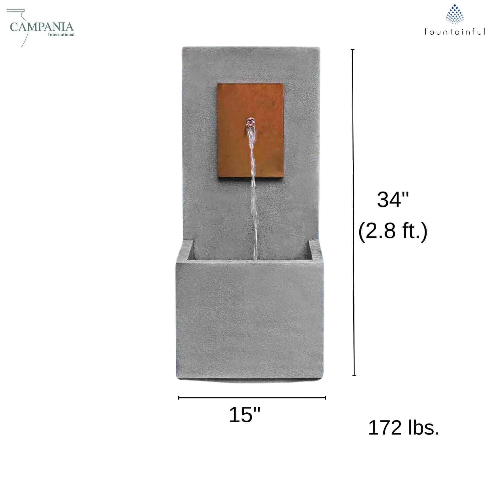 The MC4 Concrete Wall Fountain - Campania #FT339