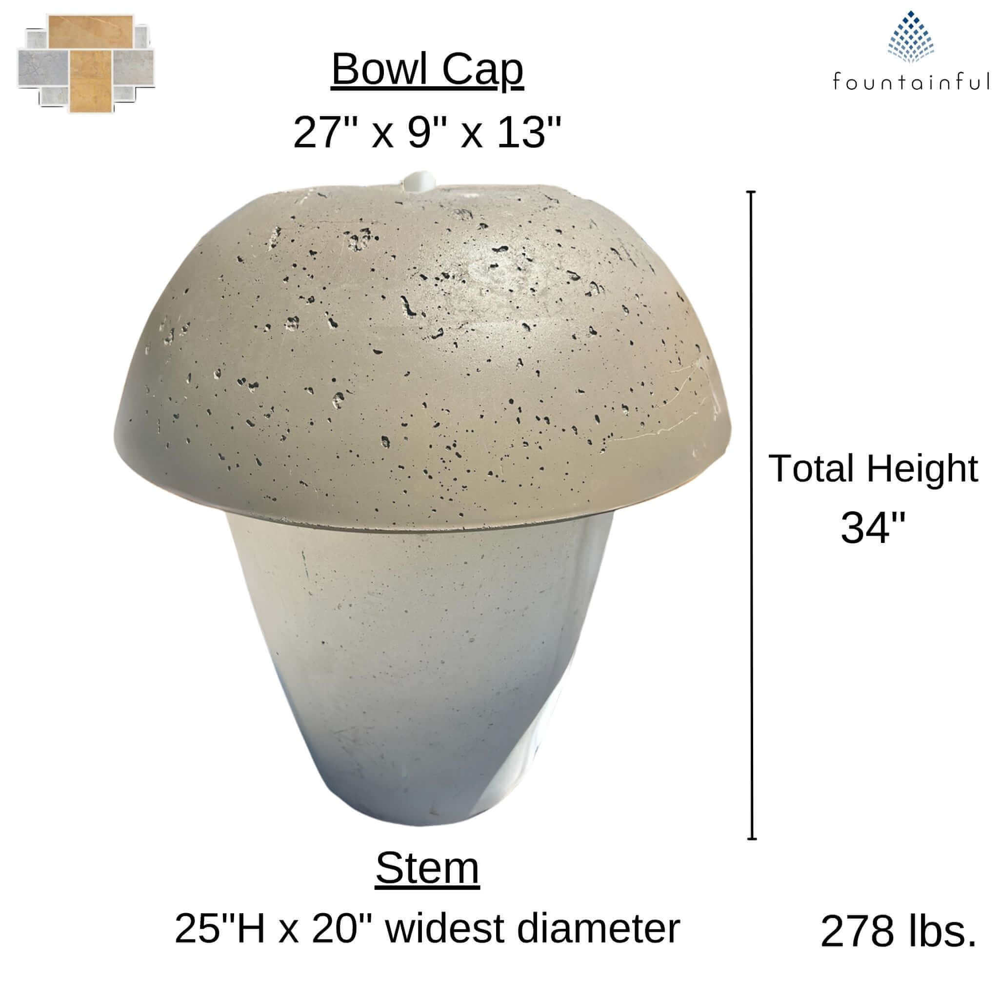 Mushroom GFRC Concrete Fountain