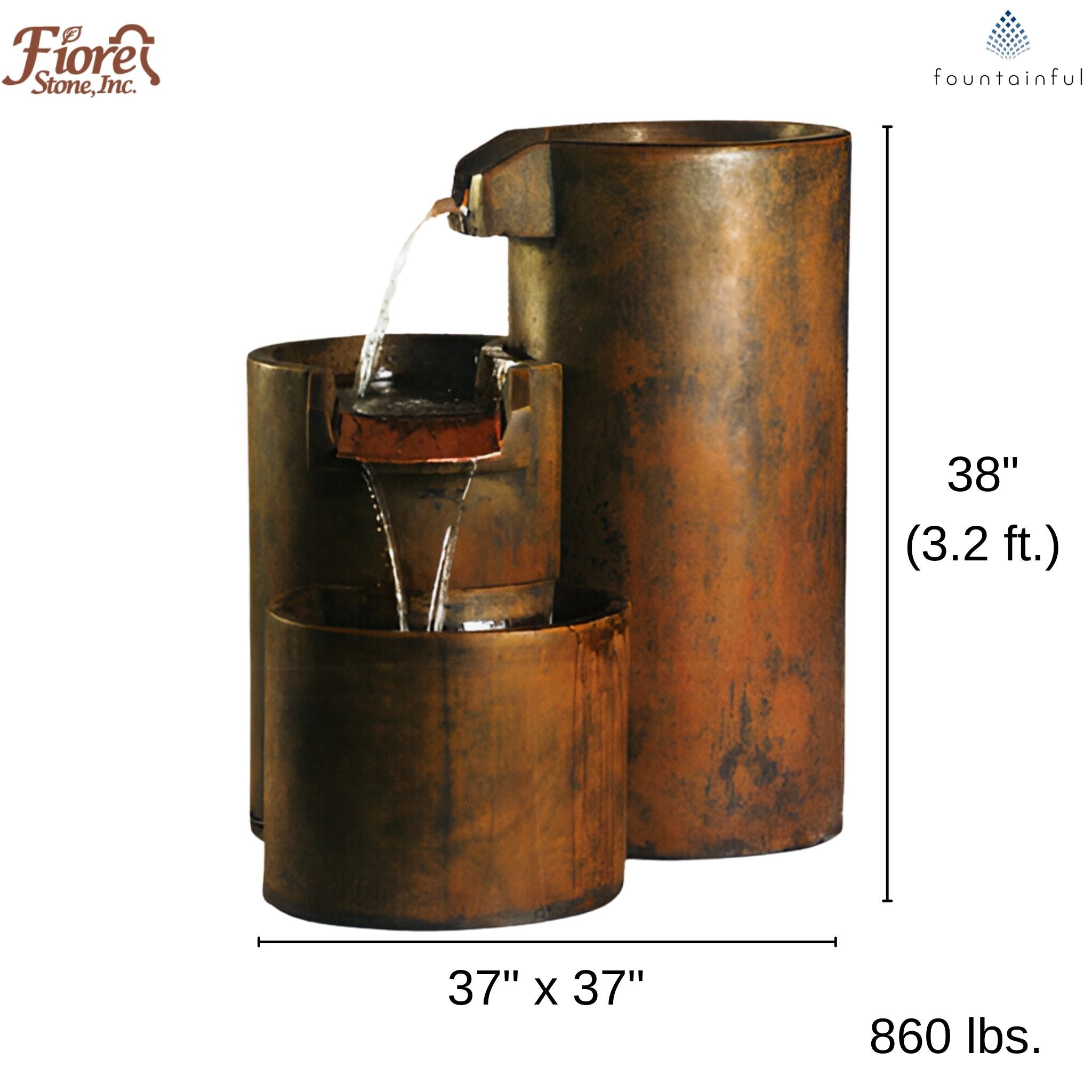 Round Cascade Concrete Fountain - Fiore #AV117