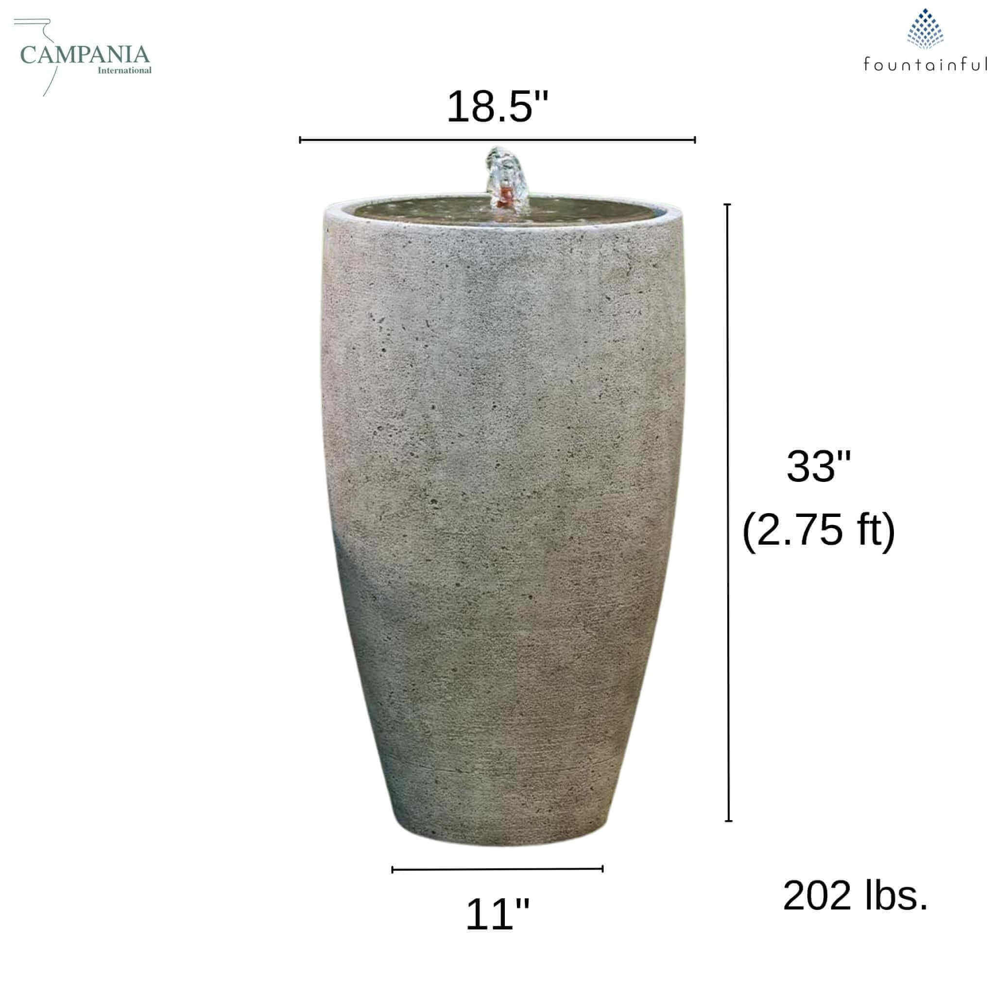 Manzanita Concrete Urn Fountain - Campania #FT367