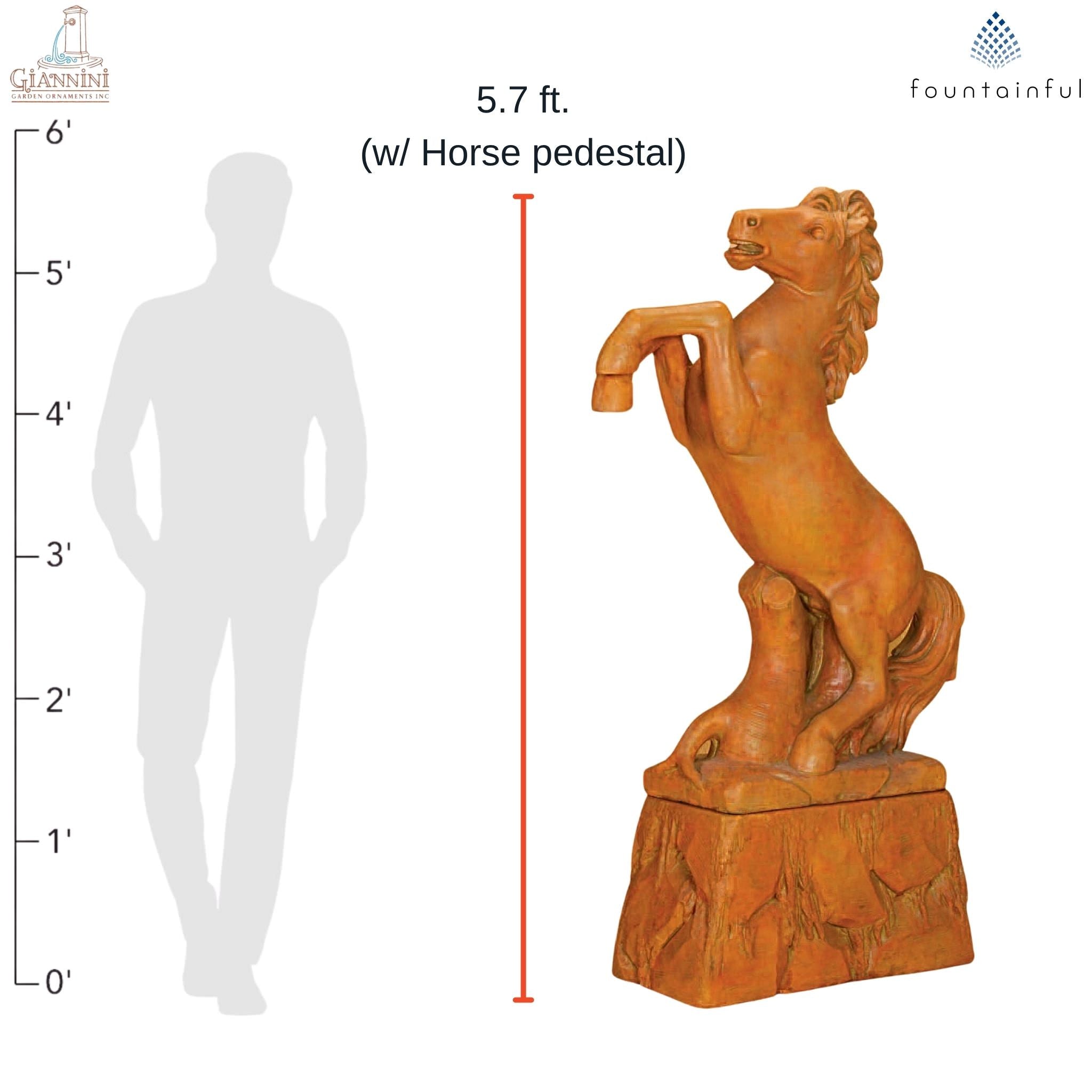 Horse Concrete Garden Statue - Giannini #8007