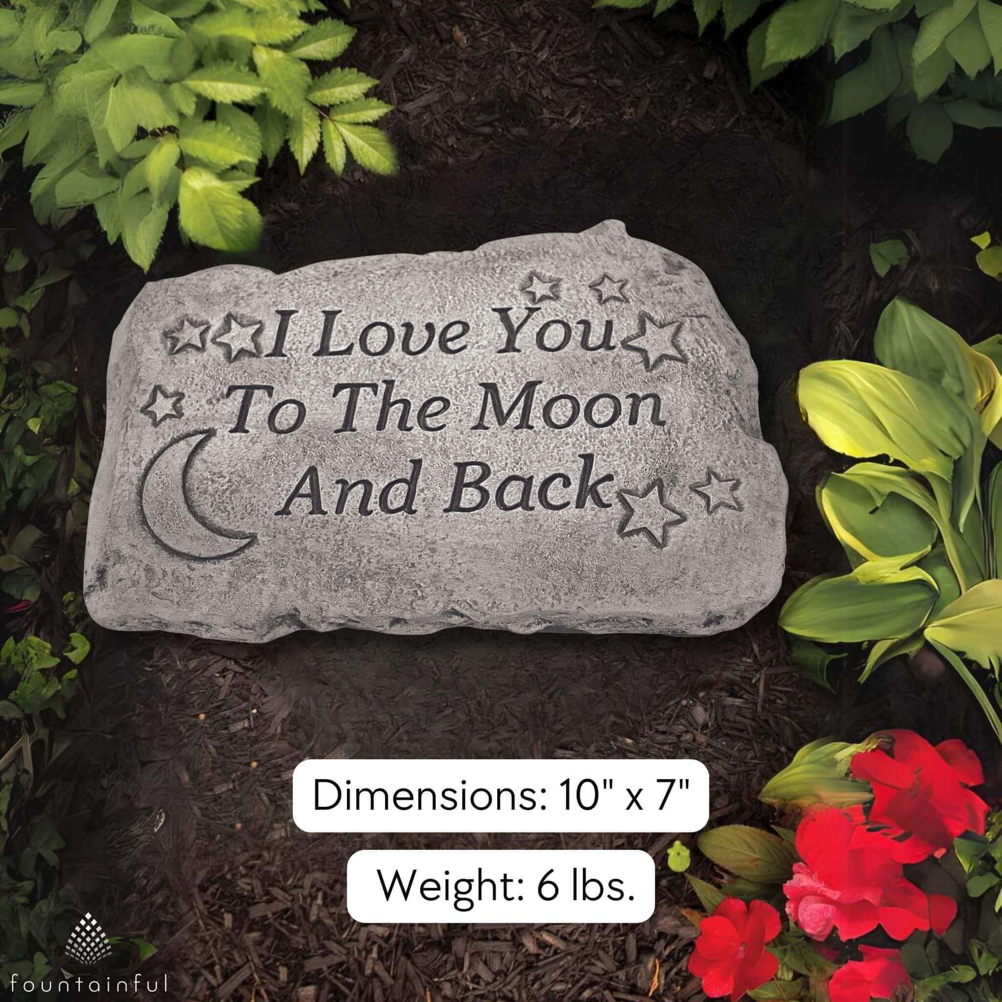 To the Moon and Back Concrete Garden Greeting Stone - Massarellis #1801