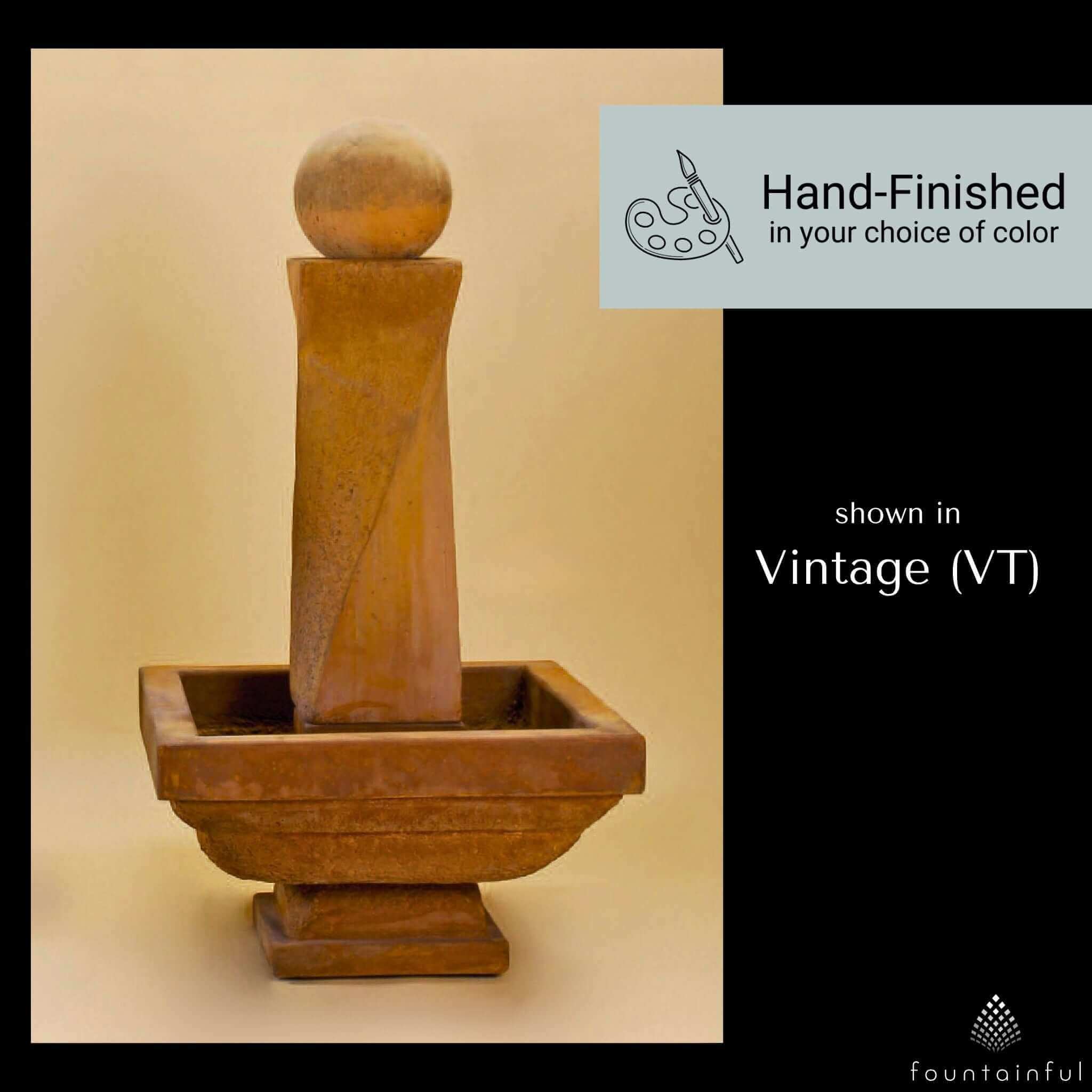 Modern Twist Concrete Fountain & Ball SHORT - Giannini #1414