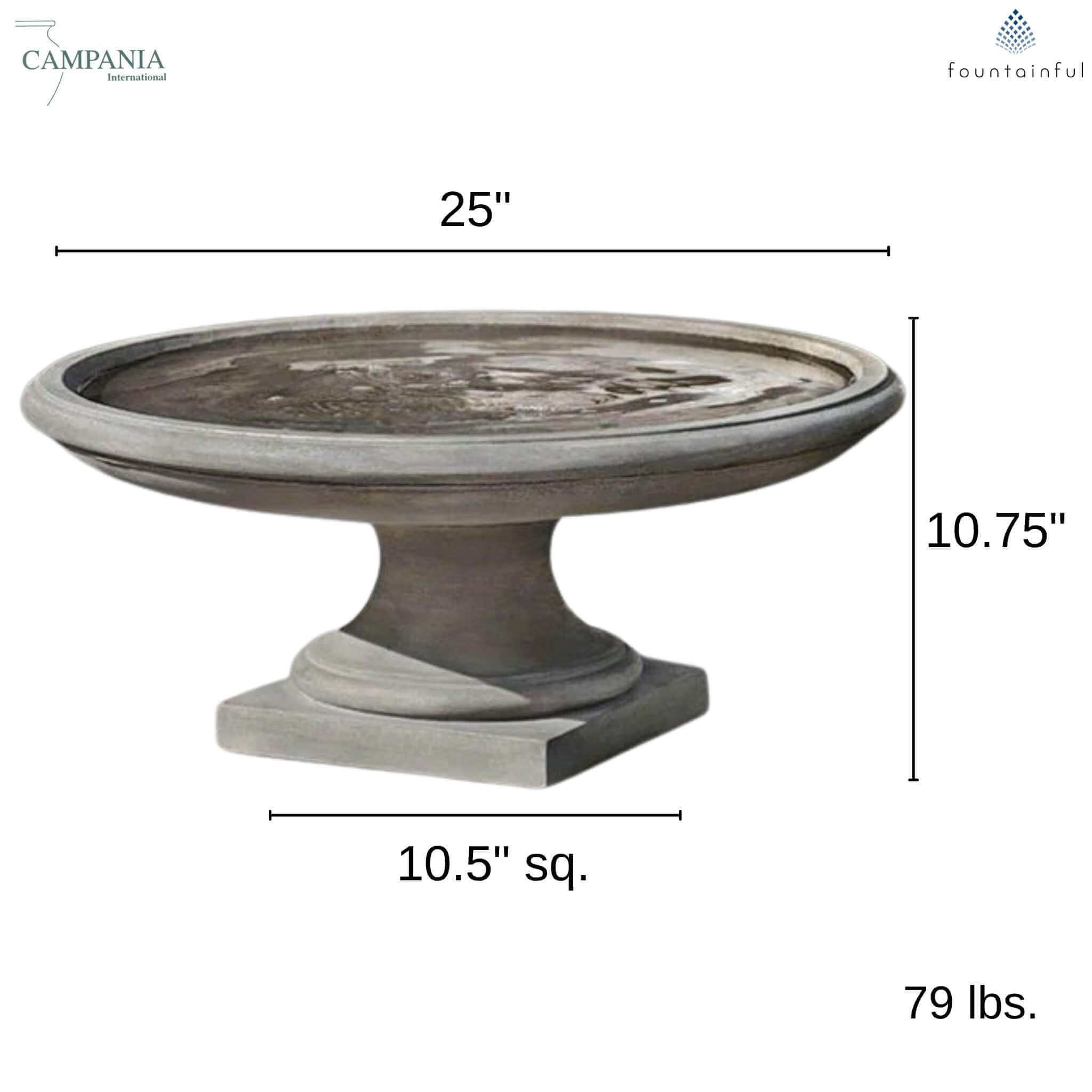 Montebello Concrete Bird Bath - Campania #B175