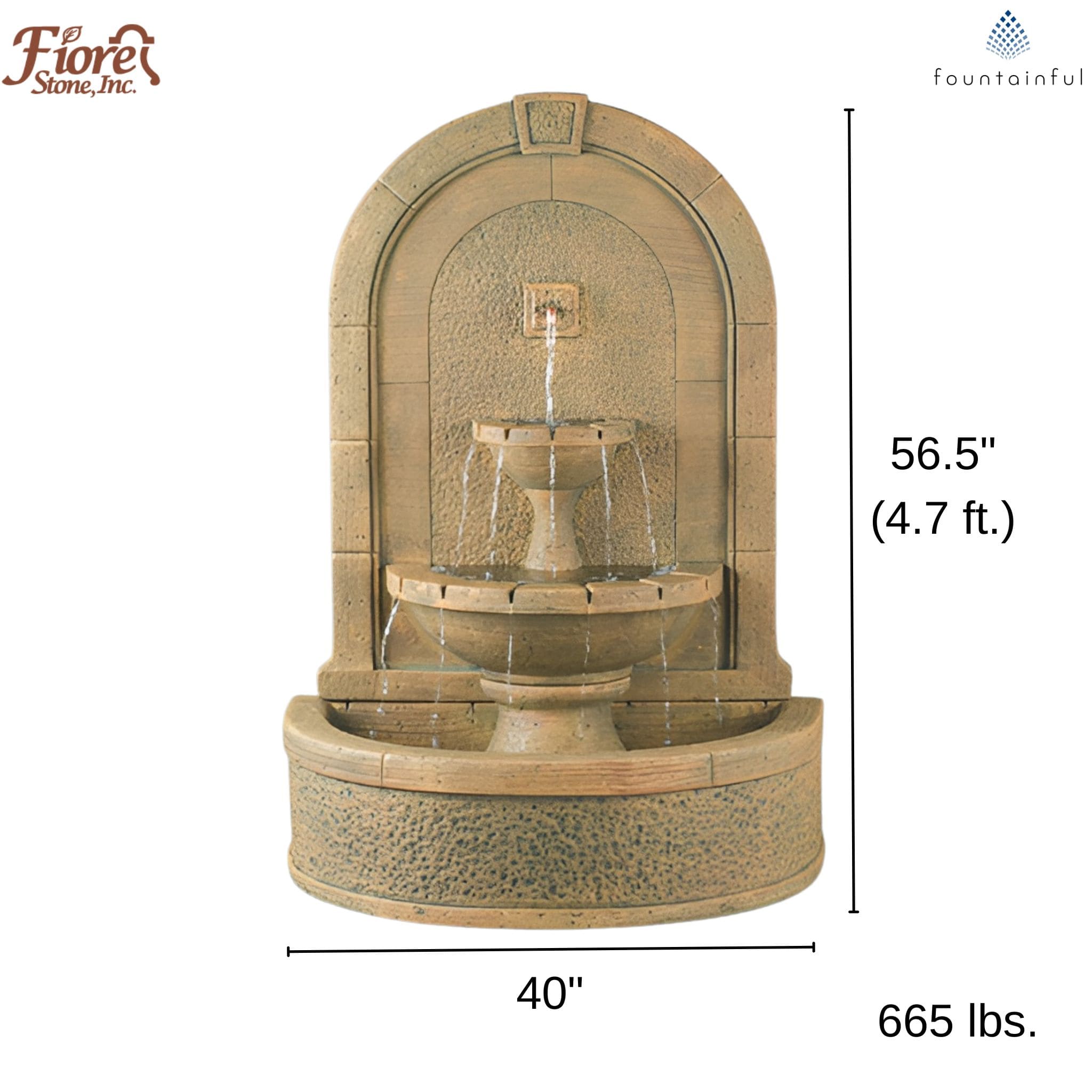 New Horizon Concrete Wall Fountain - Fiore #LG121