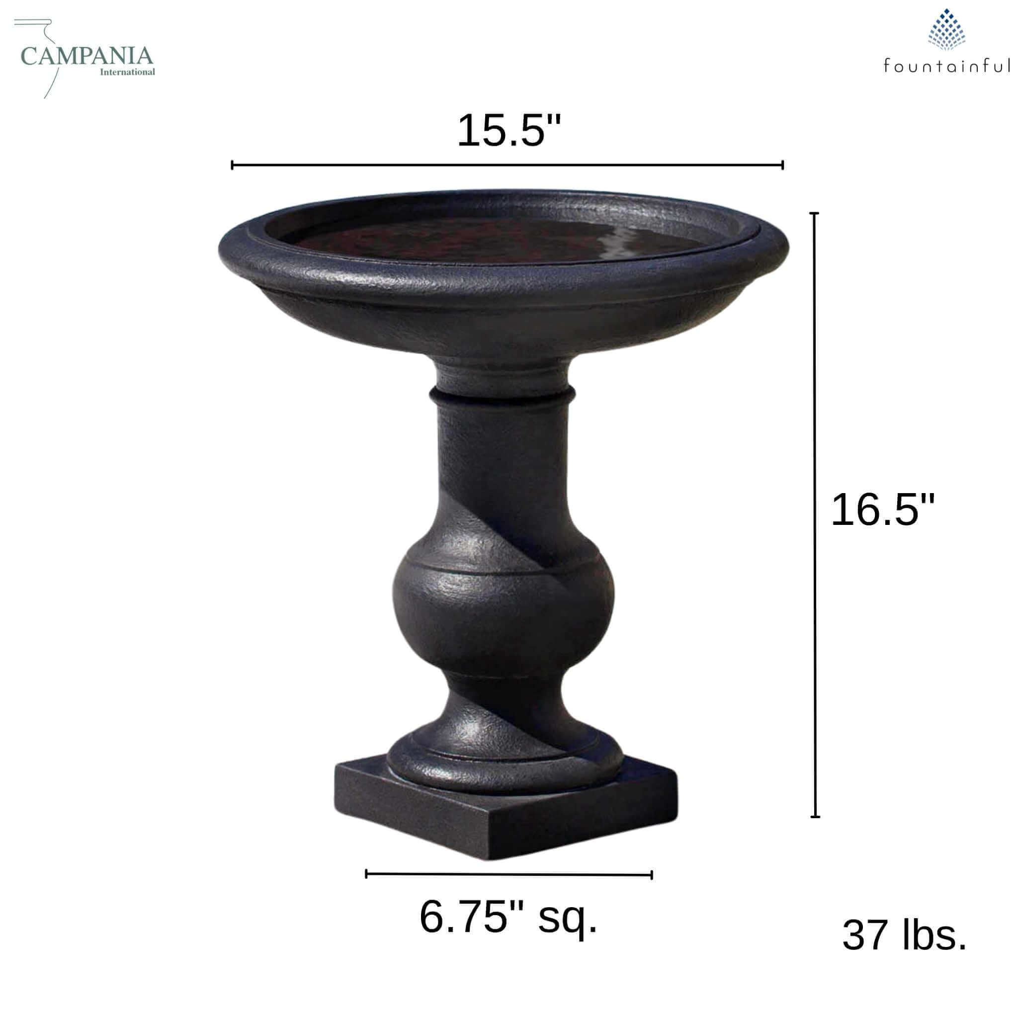 Balustrade Concrete Bird Bath - Campania #B181