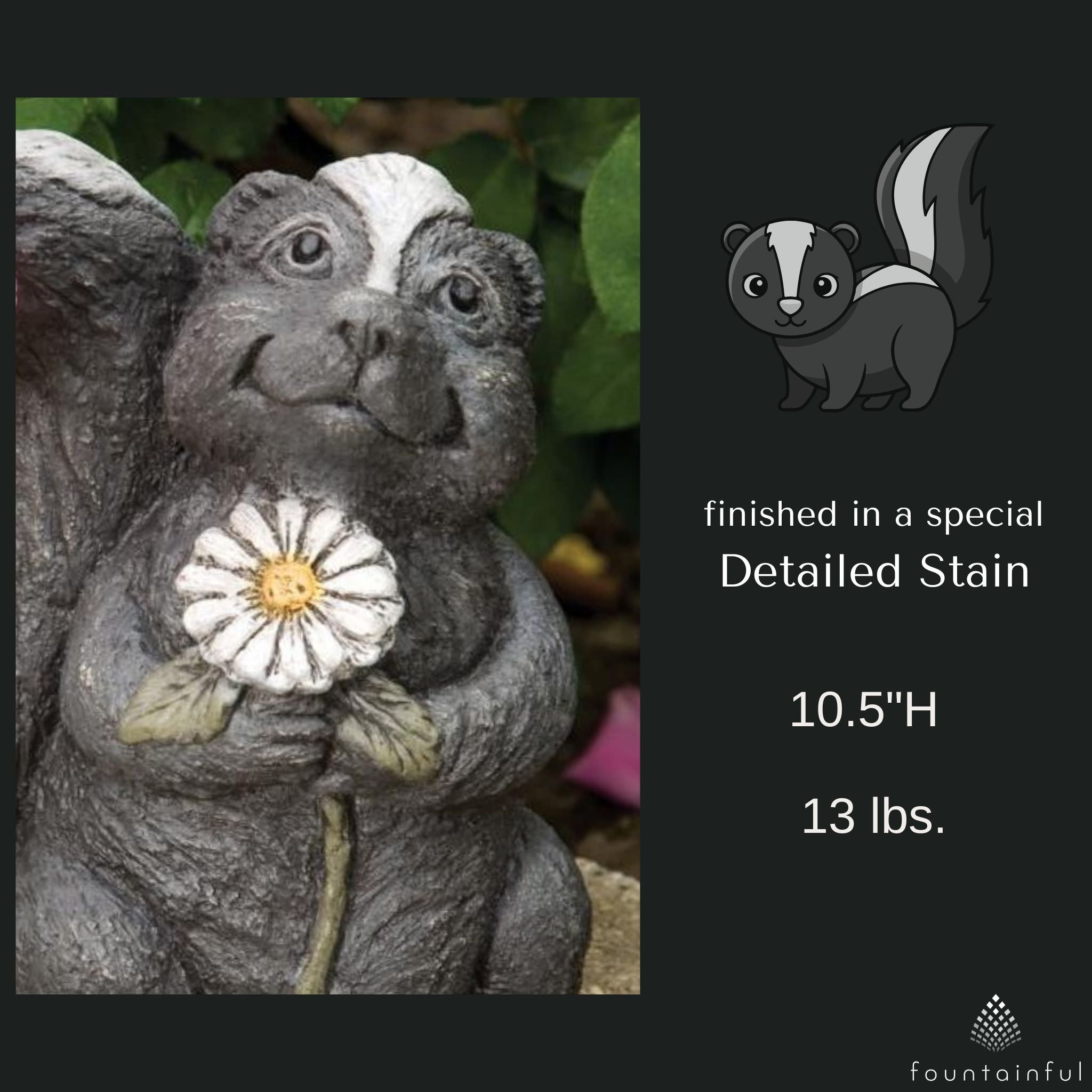 Sweet Sue Concrete Skunk Statue - Massarellis #2175