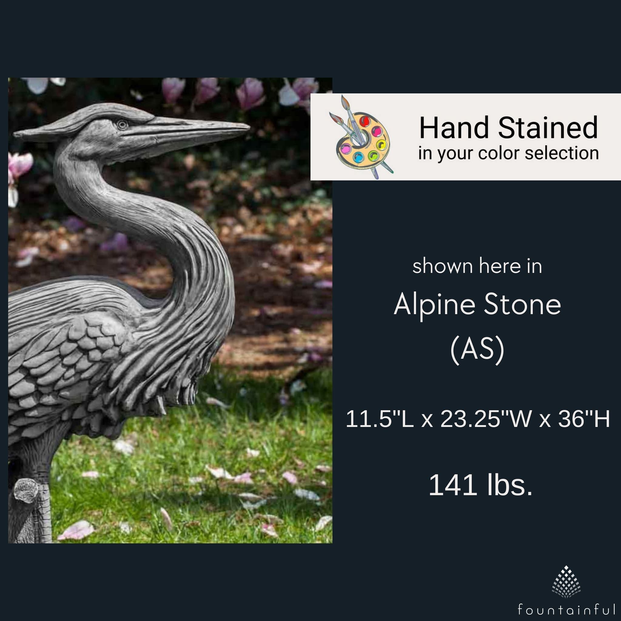 Heron Concrete Garden Statue - Campania #A524