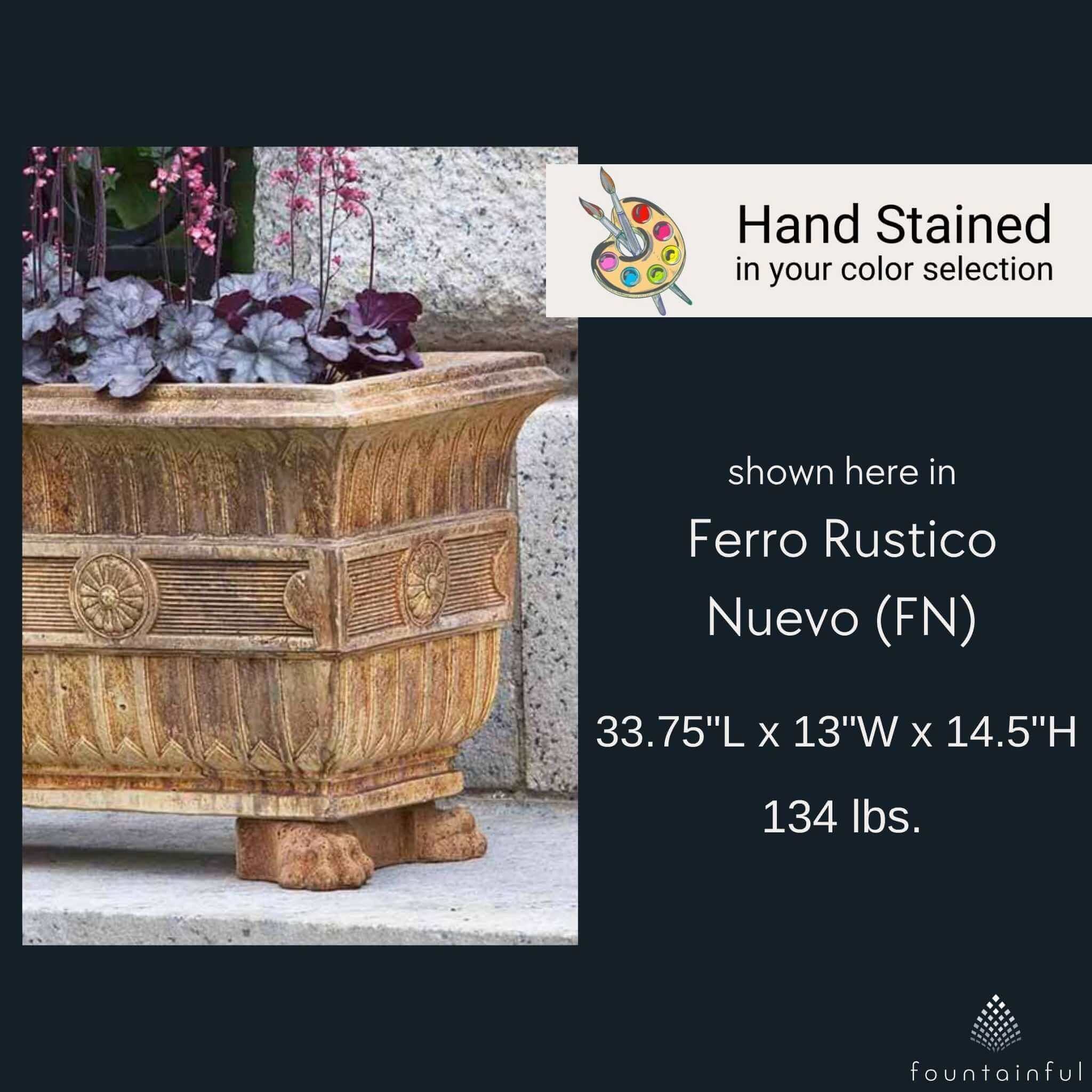 Smithsonian Eastlake Fern Concrete Box Planter - Campania #P533