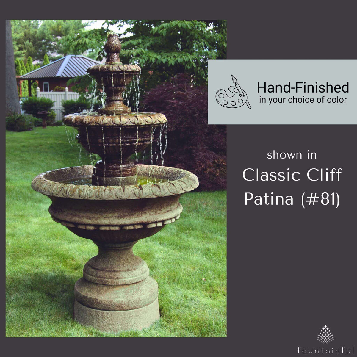 Chanticleer 3-Tier Concrete Fountain - Massarellis #3733
