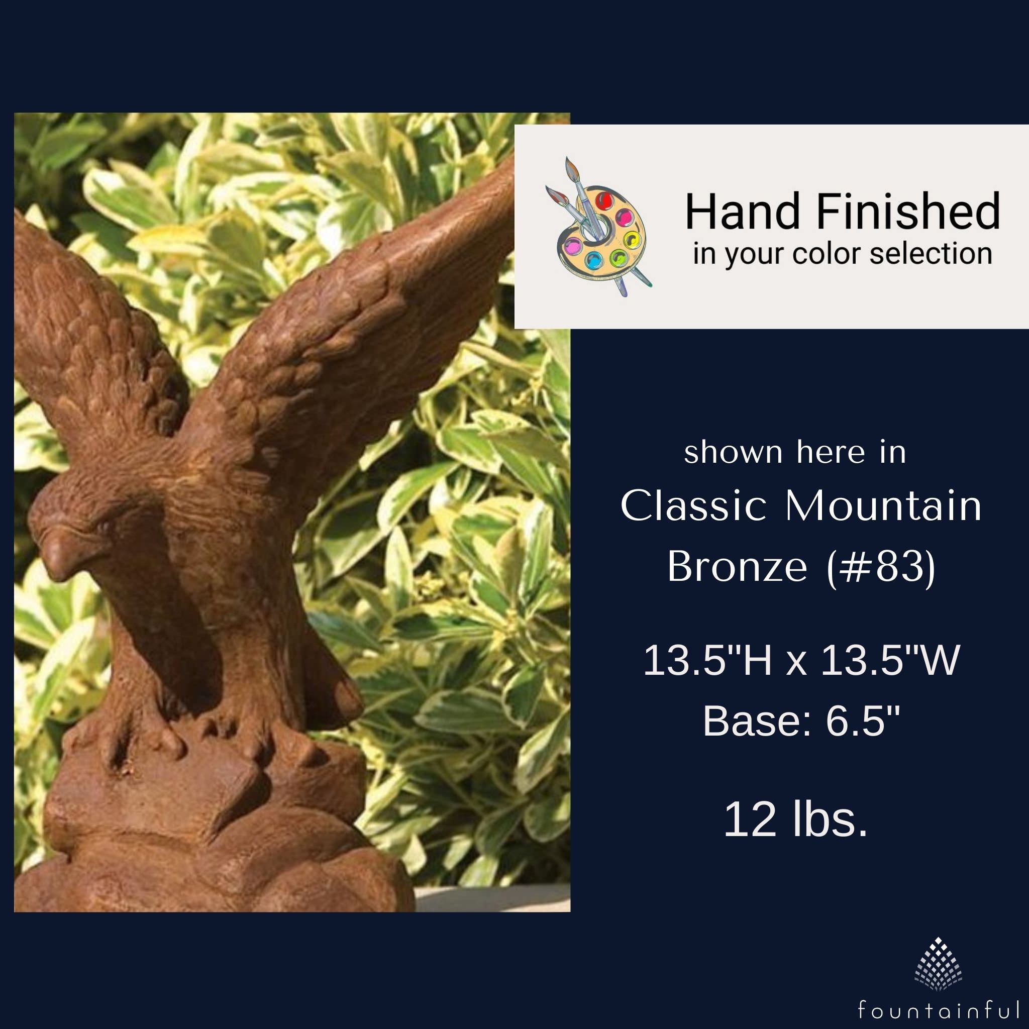Eagle in Flight Concrete Garden Statue - Massarellis #2975