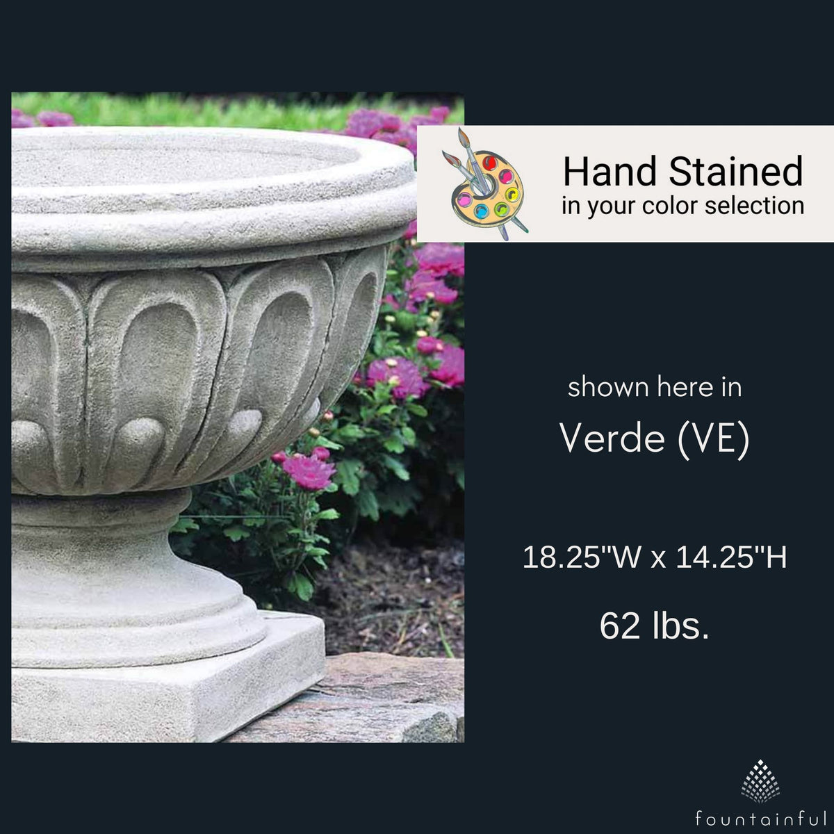 Longwood Fluted Concrete Urn Planter - Campania #P351