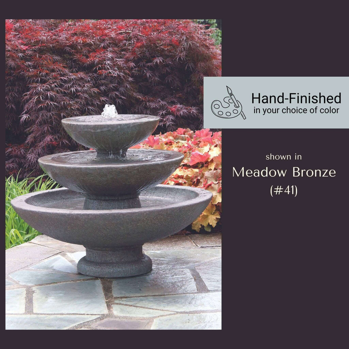 Tranquility 3-Tier Concrete Fountain - Massarellis #3521