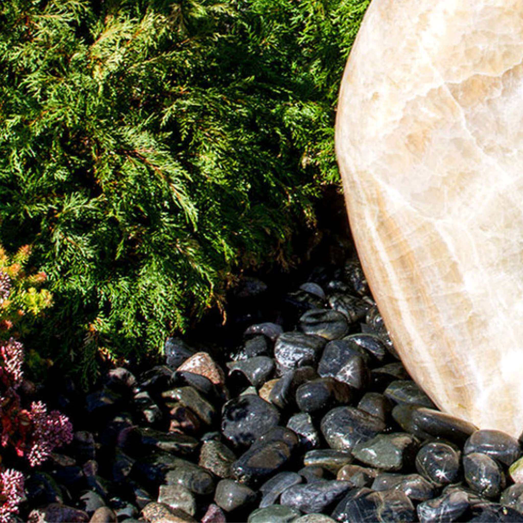 Black Polished Pebbles - 160 lbs. - Blue Thumb