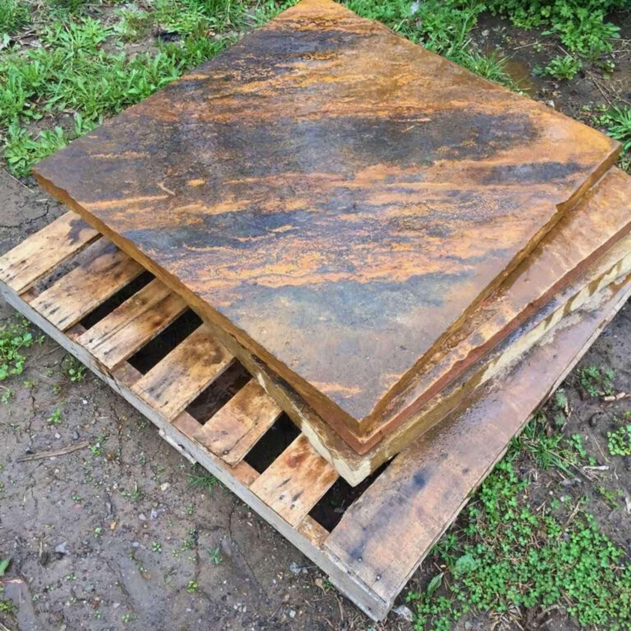 Limestone Fire Pit Base - Crab Orchard Flagstone - Fire Pit Art