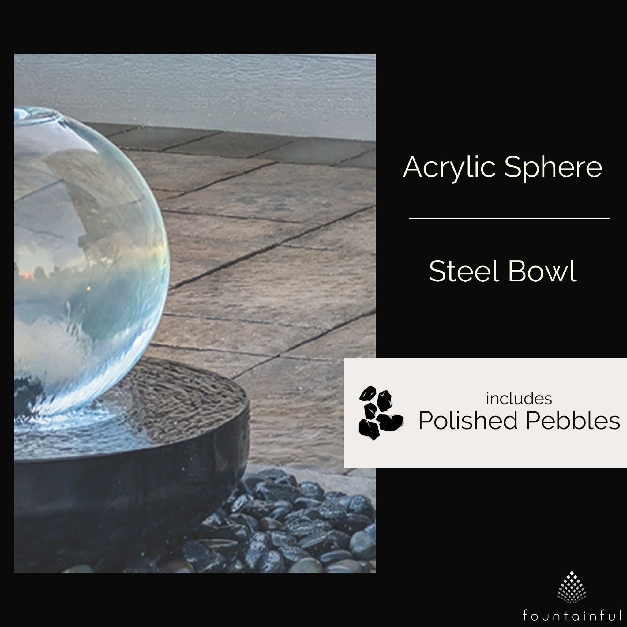 Crystal Sphere (14") Water Fountain - Complete Kit - Blue Thumb