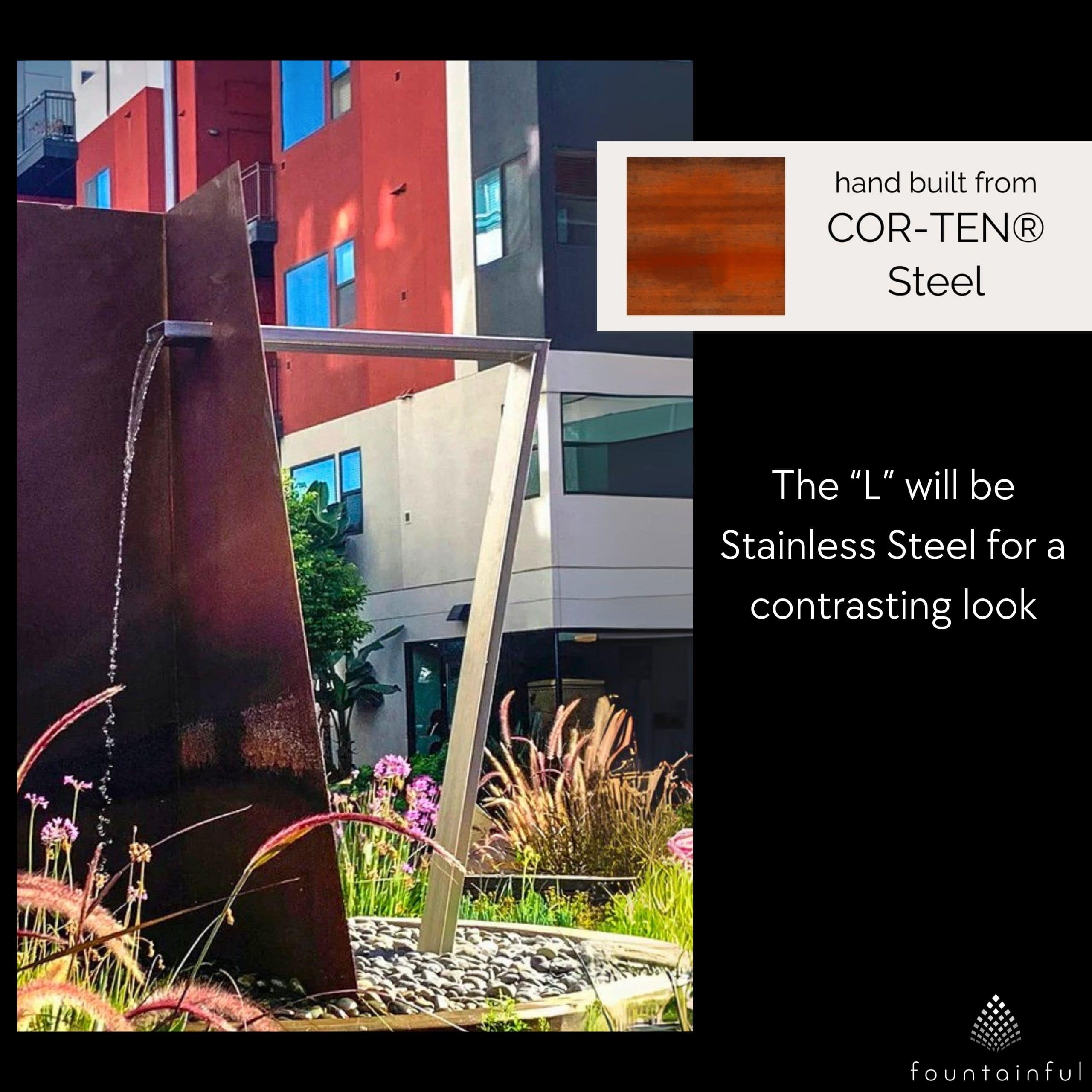 Trapezoid-A Modern Steel Fountain