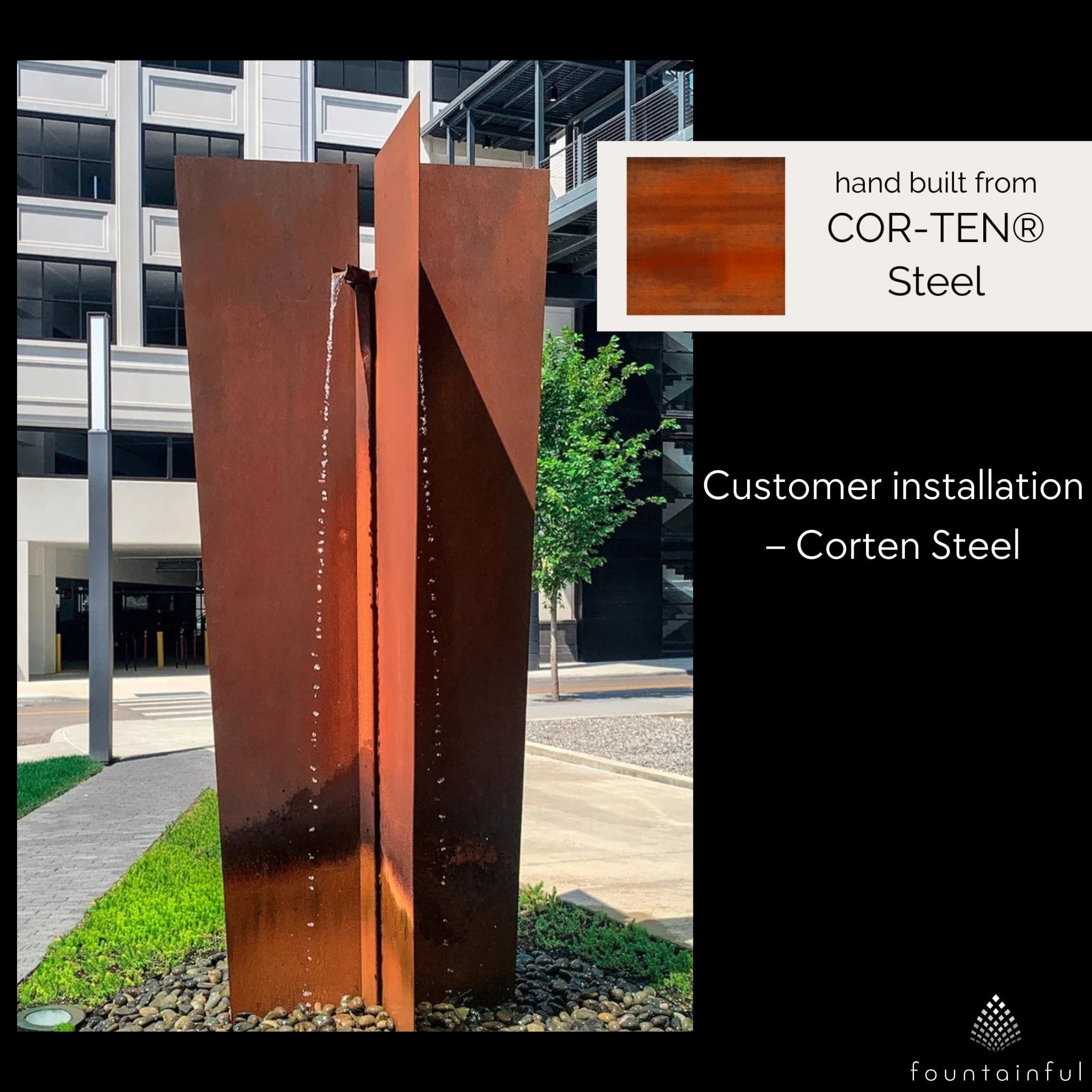 The Trapezoid Modern Steel Fountain