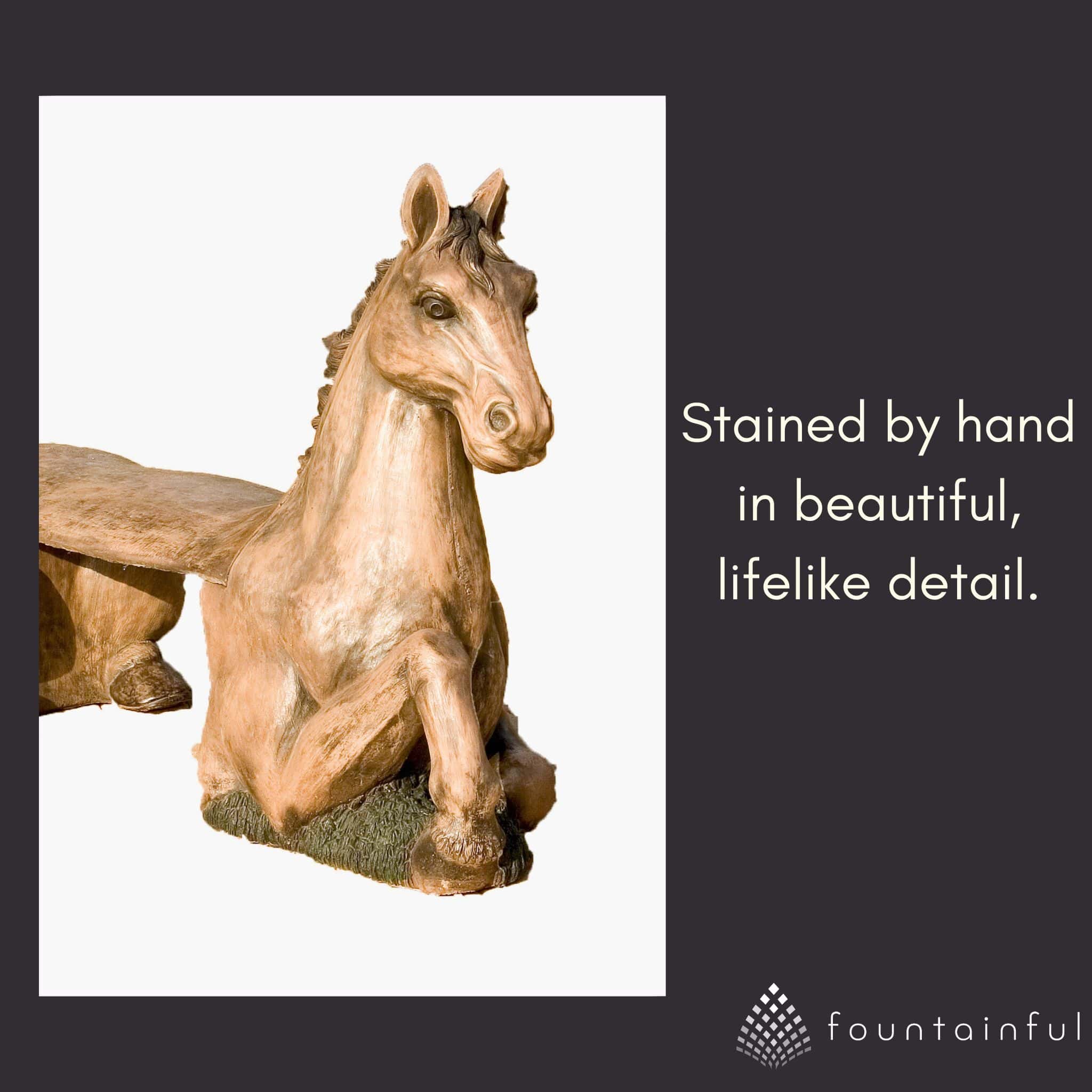 Horse Concrete Garden Bench - Phoenix Design Cast