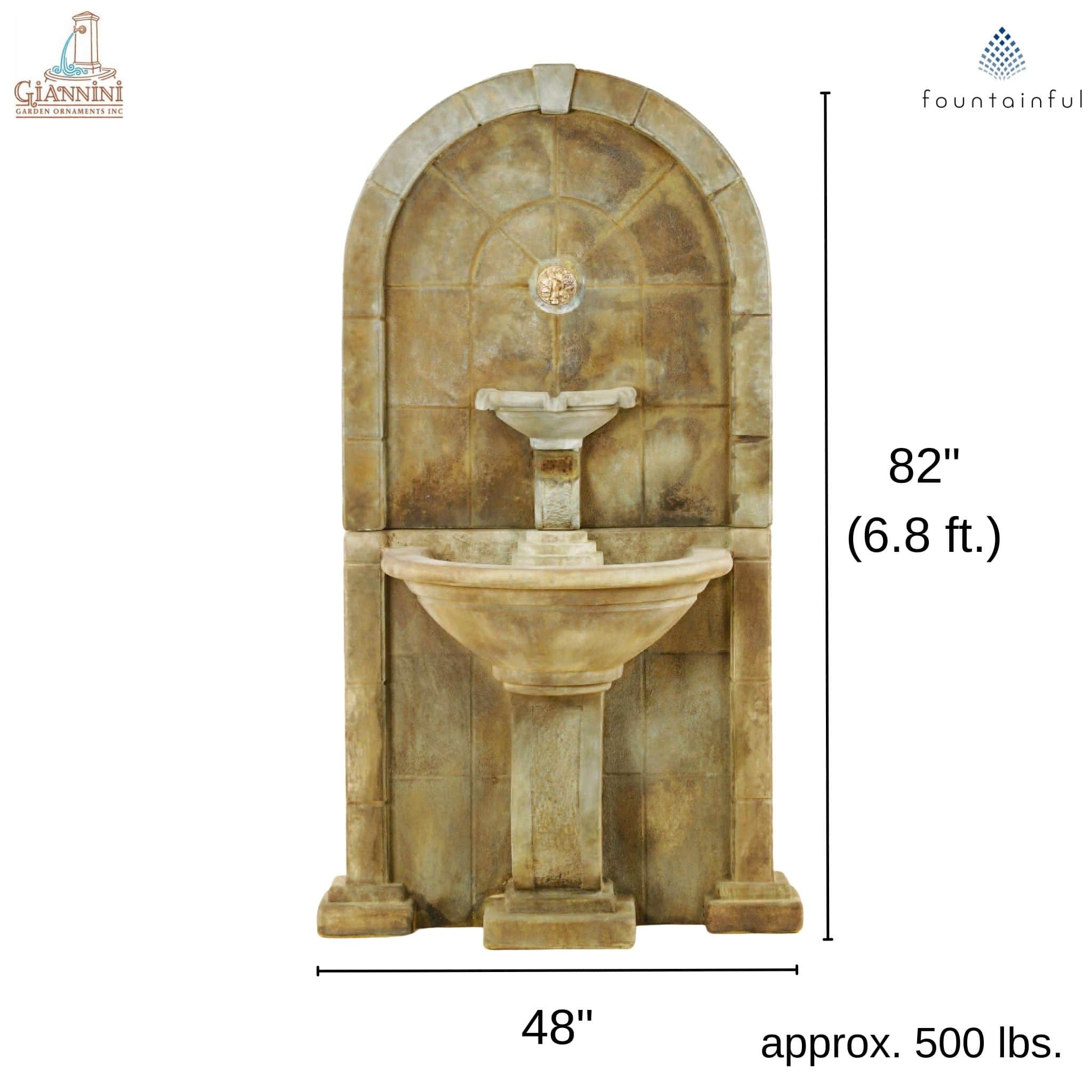 Amalfi Concrete Wall Fountain - Giannini #1135