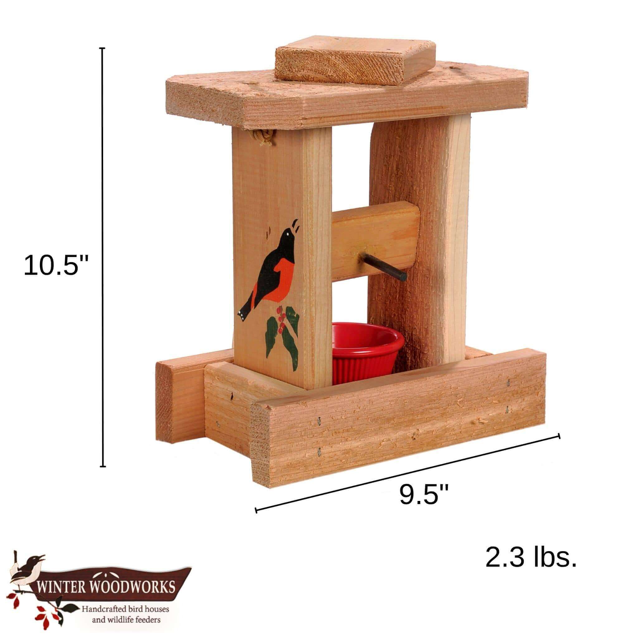 Oriole Hanging Bird Feeder - Cedar Wood | Winter Woodworks