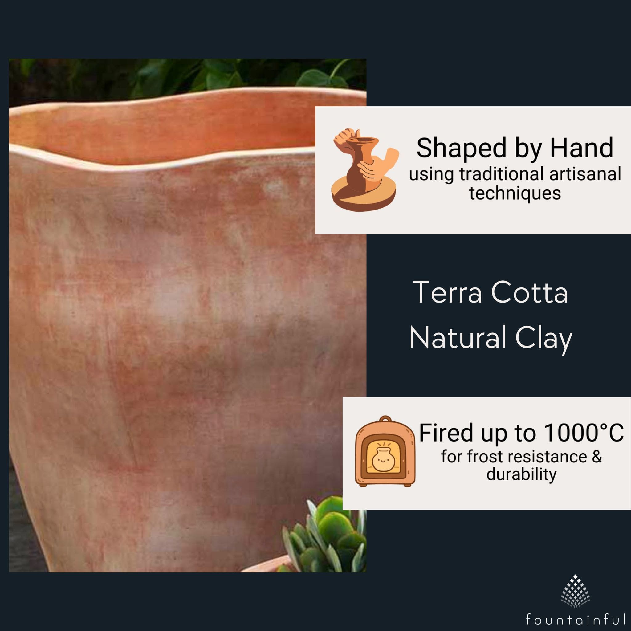 Foxglove Tall Set of 3 Terra Cotta Planters - Campania #6016