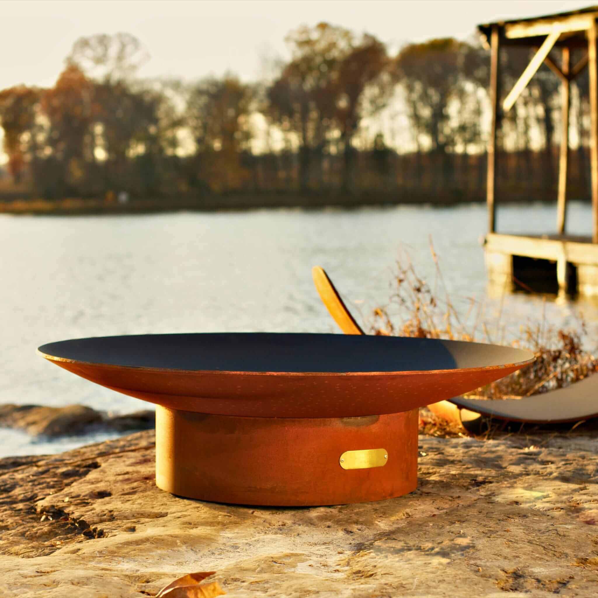 Asia Series Wok-Style Wood Burning Fire Pit in Steel - Fire Pit Art