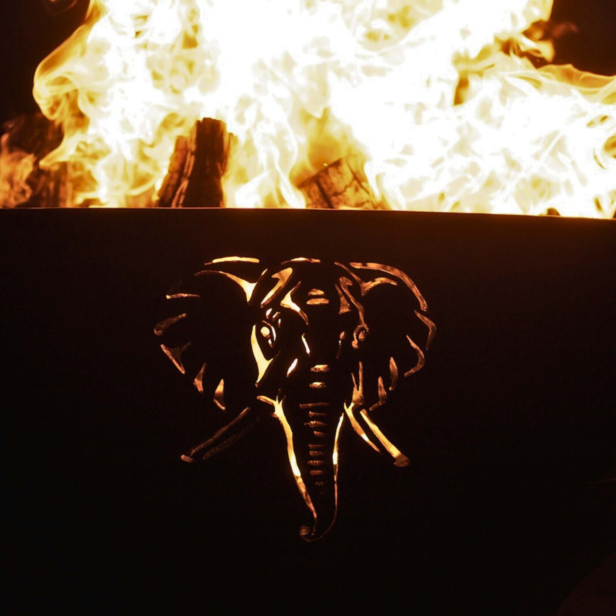 Africa's Big Five Gas Fire Pit in Steel - Fire Pit Art