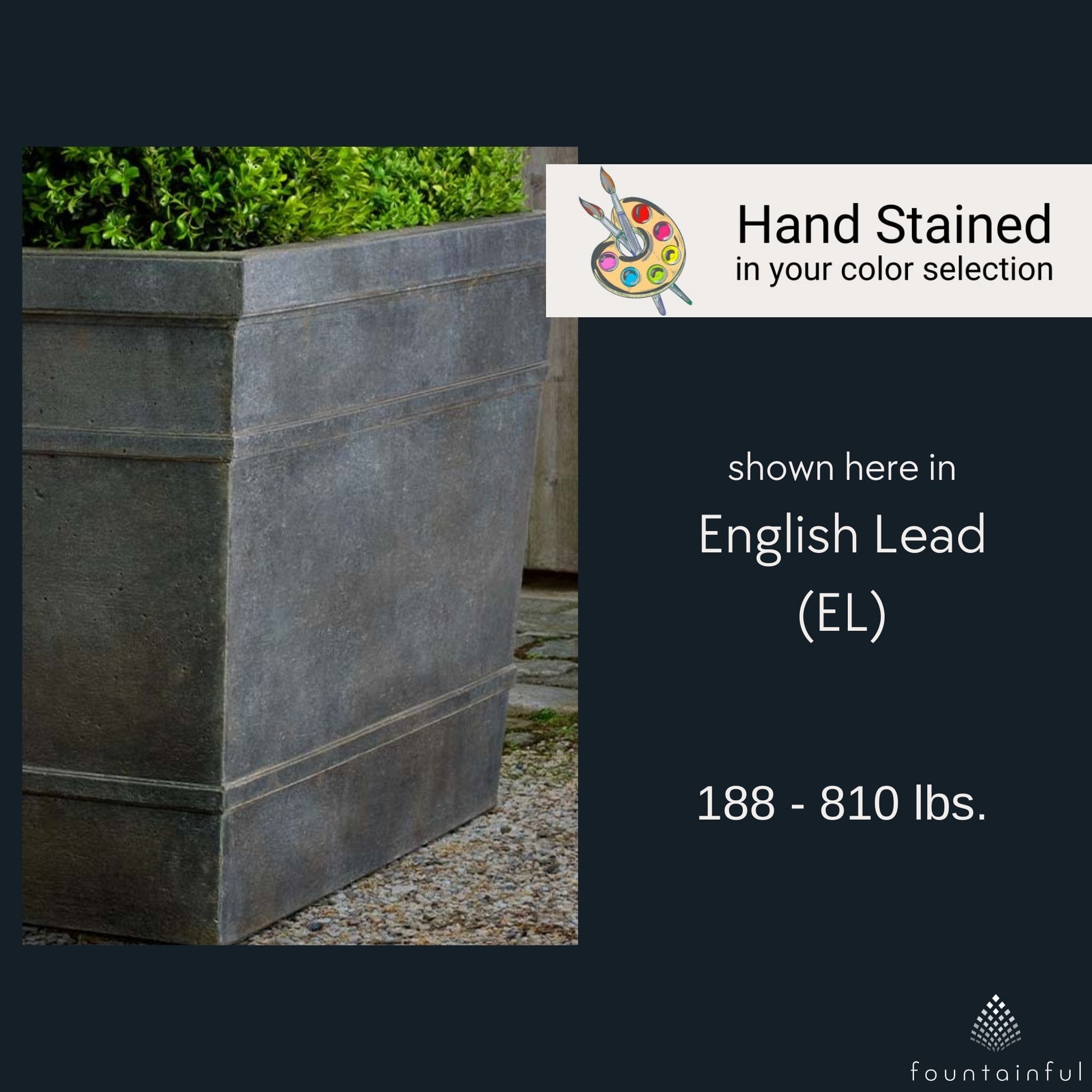 Marin Large Concrete Box Planters - Campania