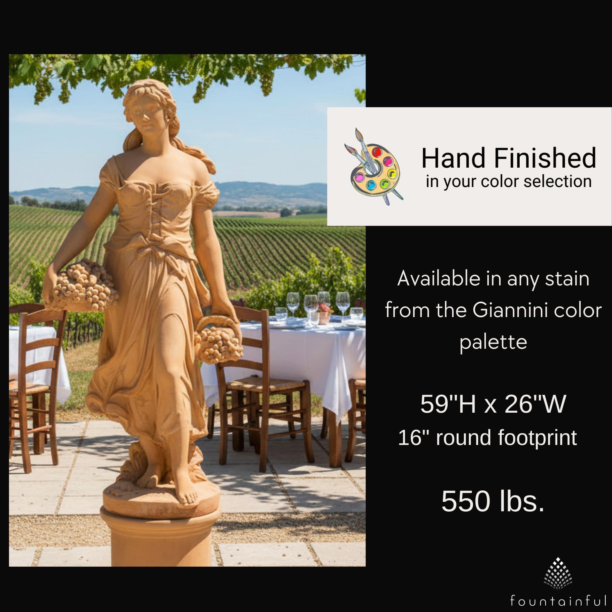 Grape Harvest Concrete Garden Statue - Giannini #8014