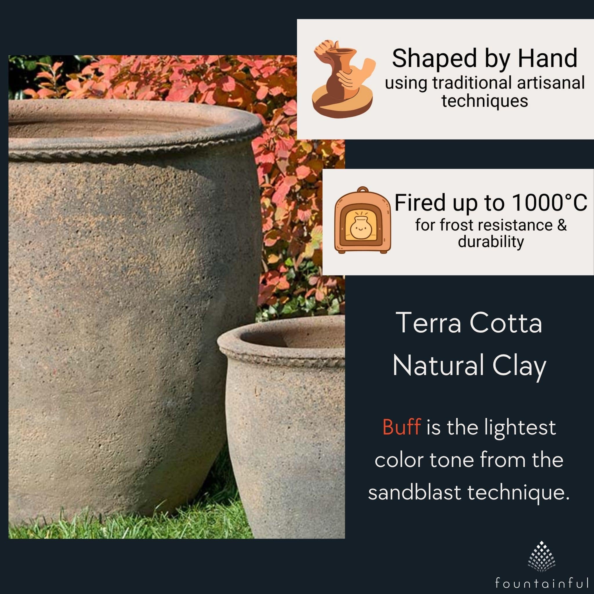 Egg Pot Set of 3 Terra Cotta Planters - Campania #316336
