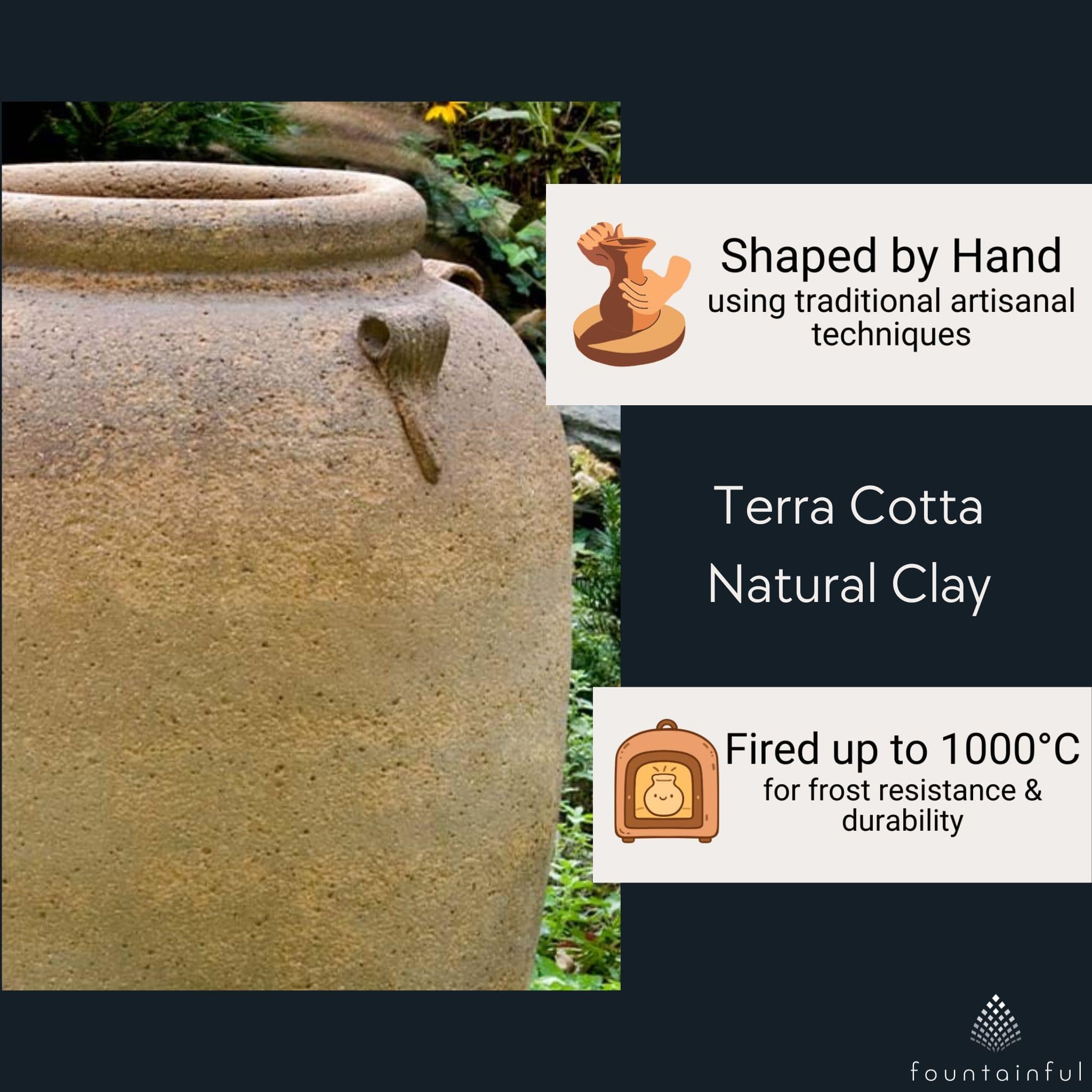 4-Handle Jar Terra Cotta Planter - Campania #316342