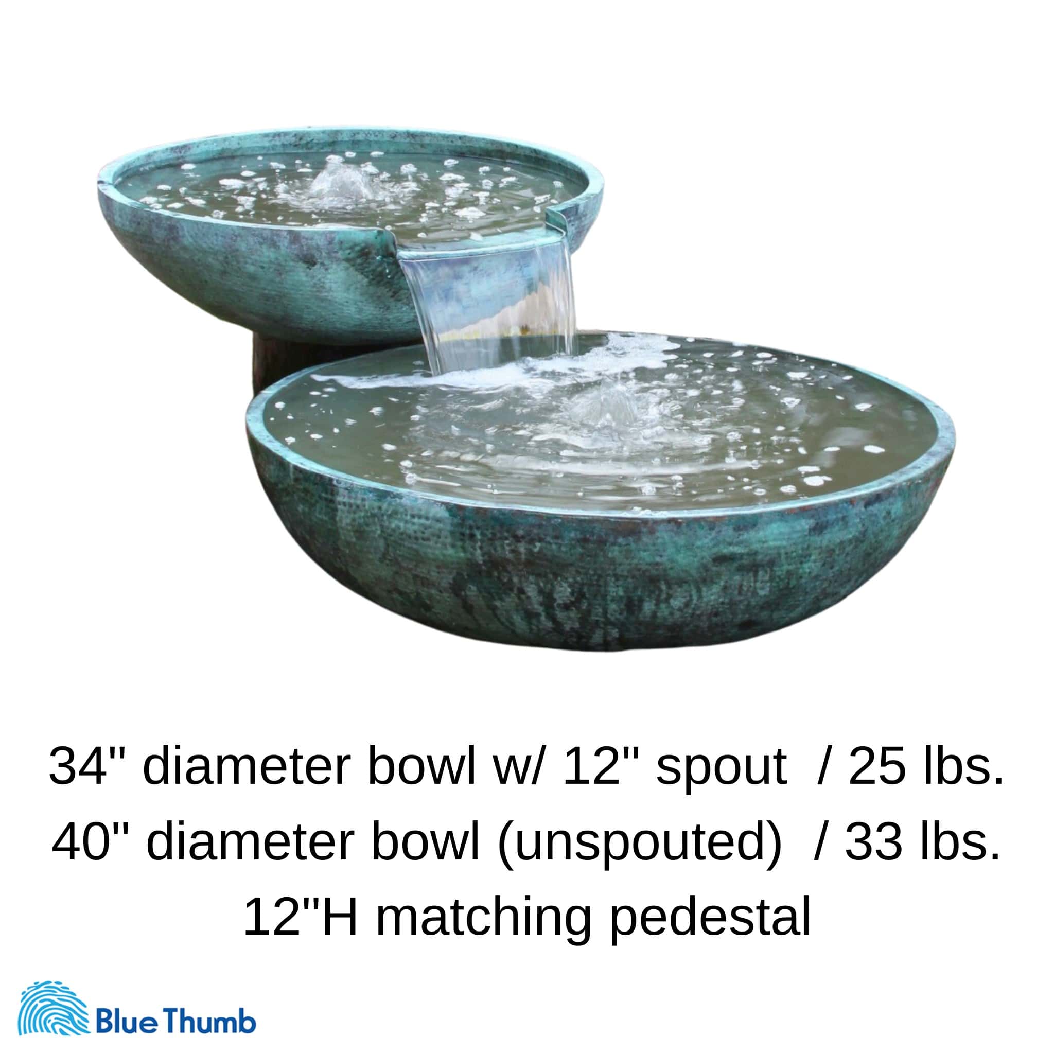 Double Spillway Brass Bowl Fountain - Complete Kit - Blue Thumb