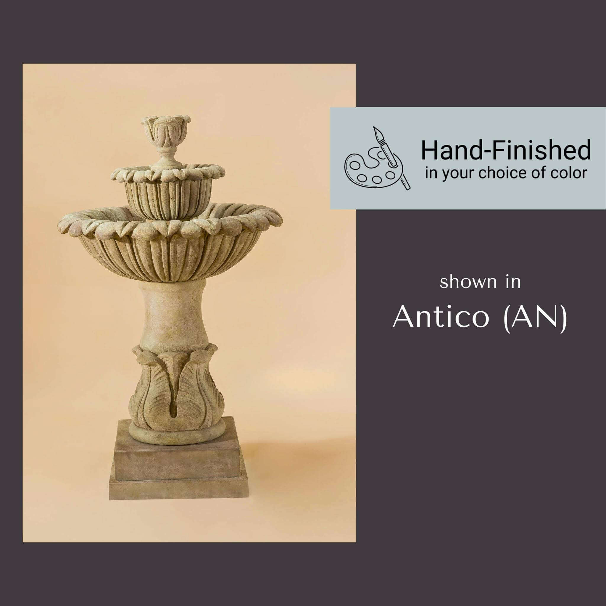 Calanthia Short Concrete Fountain - Giannini #1684
