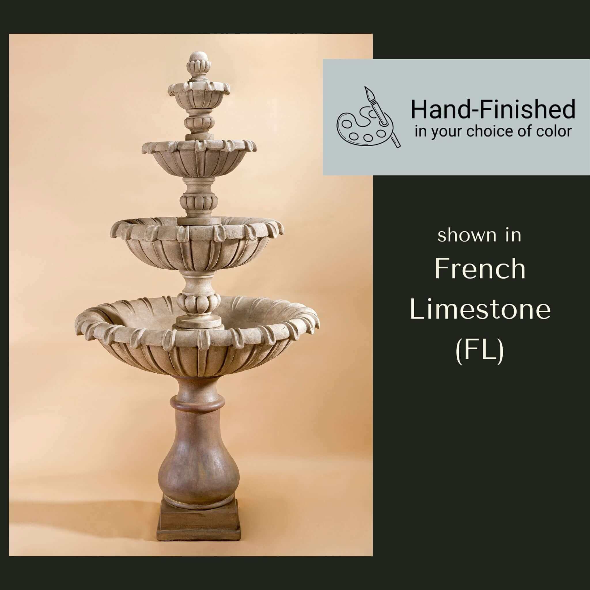 Grand Chateau 4-Tier Concrete Fountain - Giannini #1694