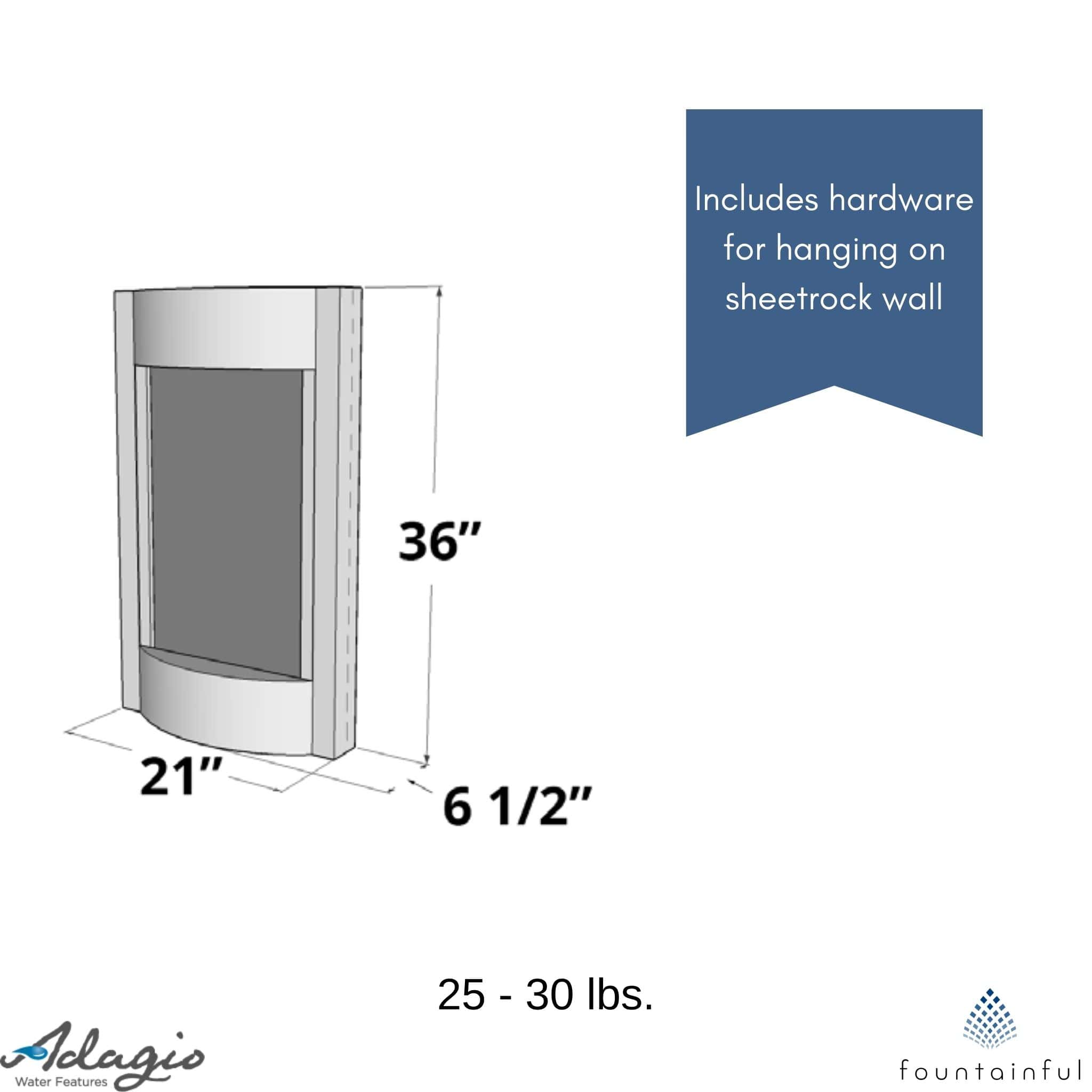 Serene Waters Mounted Water Wall Fountain - Adagio