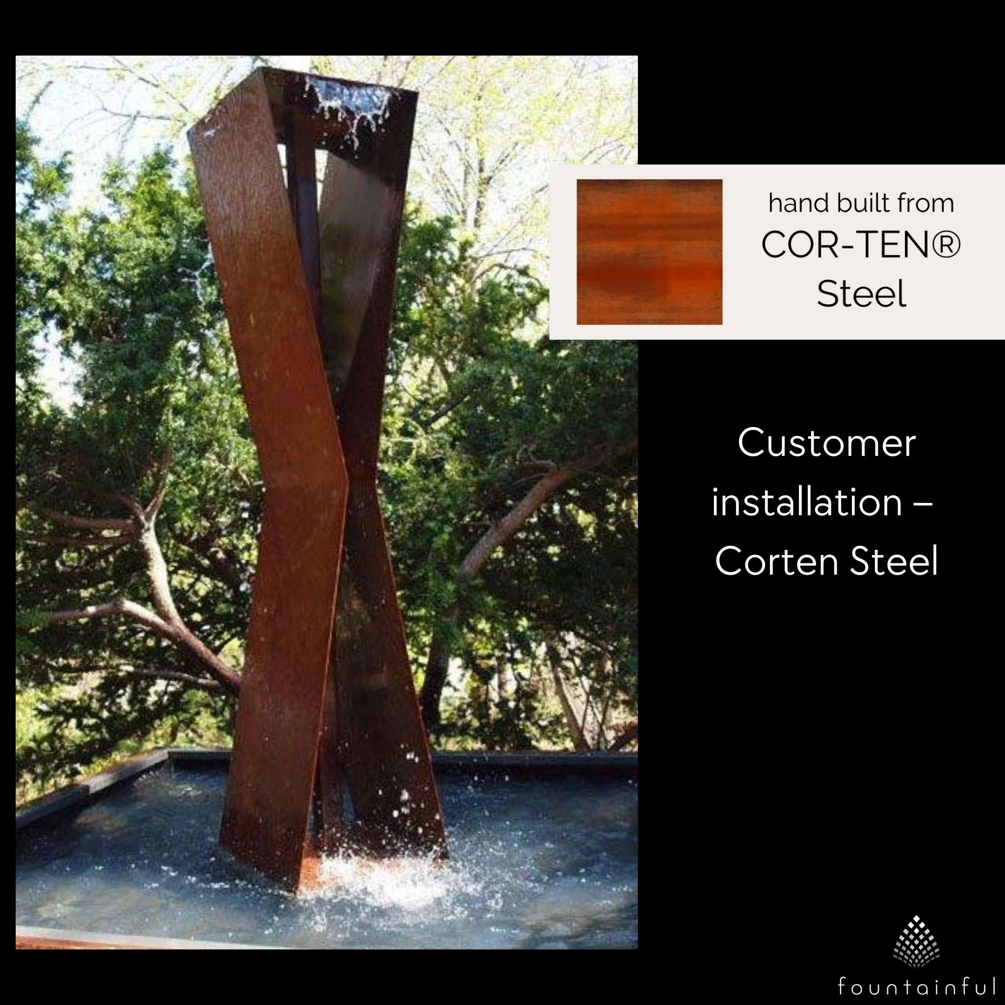 X2 Modern Fountain in Steel