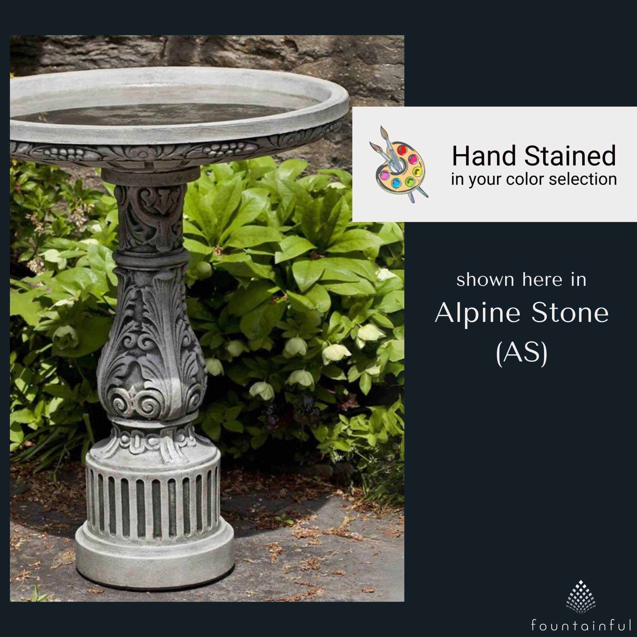 Smithsonian Cottage Garden Concrete Bird Bath - Campania #B155