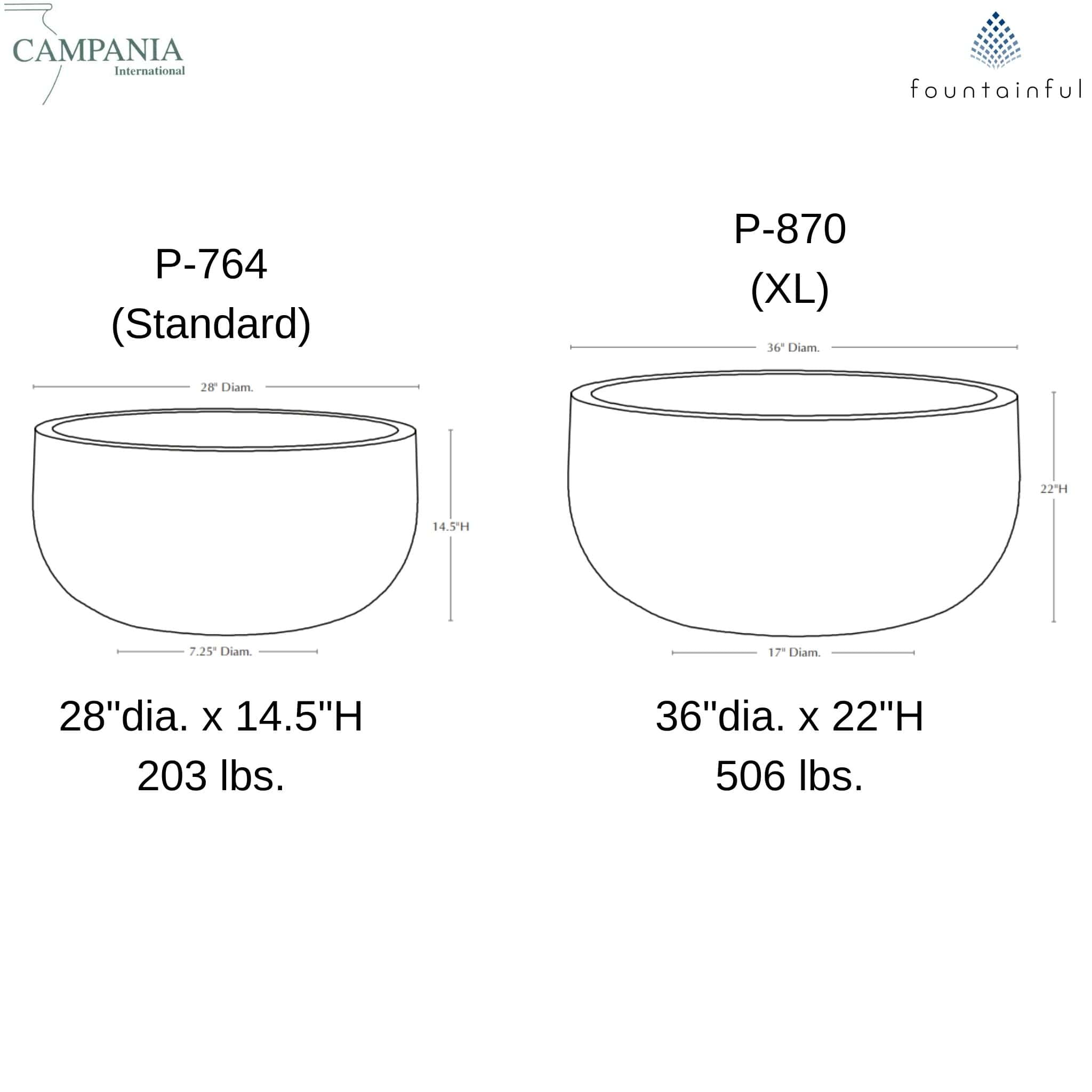 Tribeca Low Series Concrete Planters - Campania